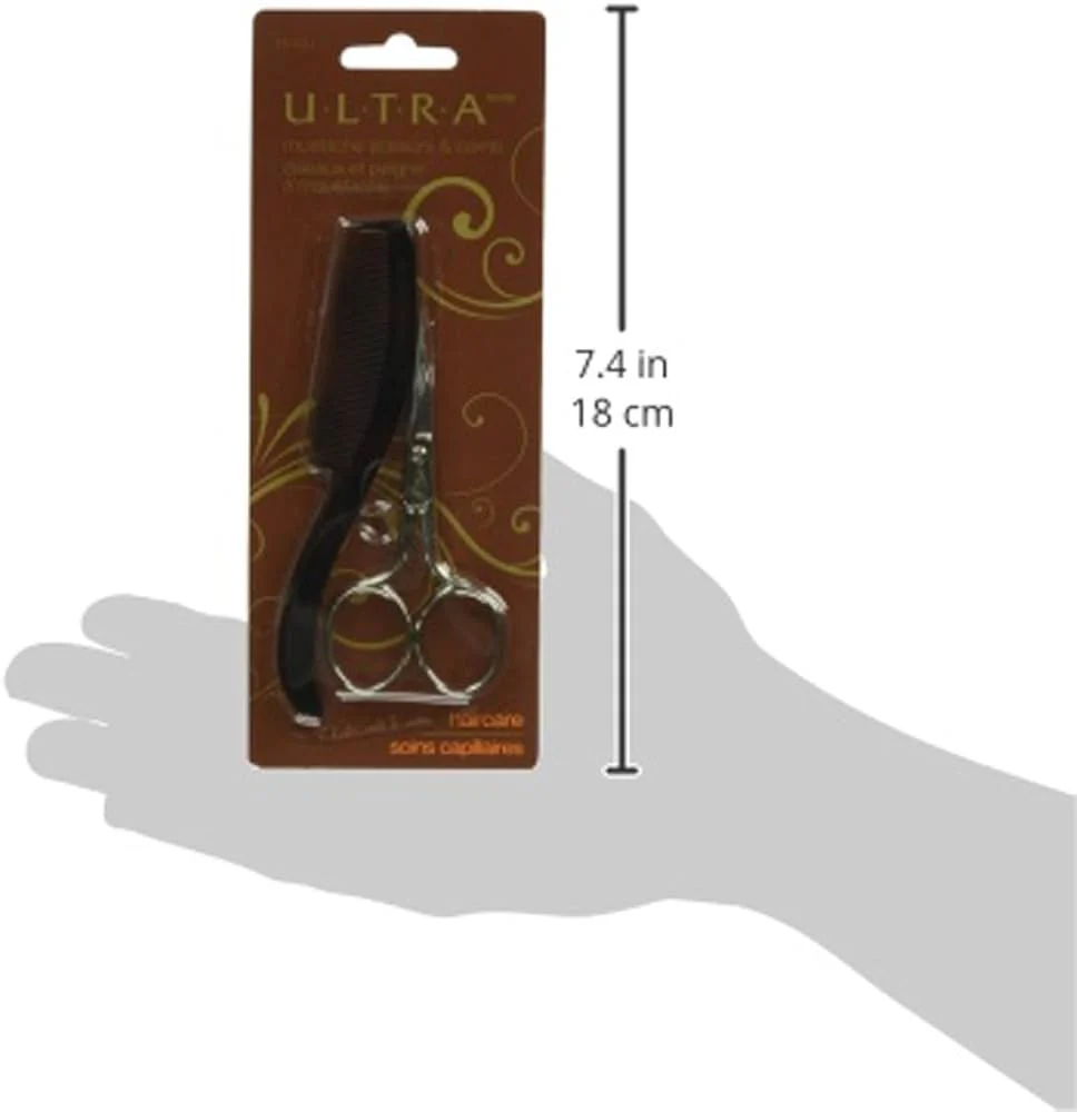 Ultra 3 1/2" Mustache Scissors and Comb #4102U - Image 2