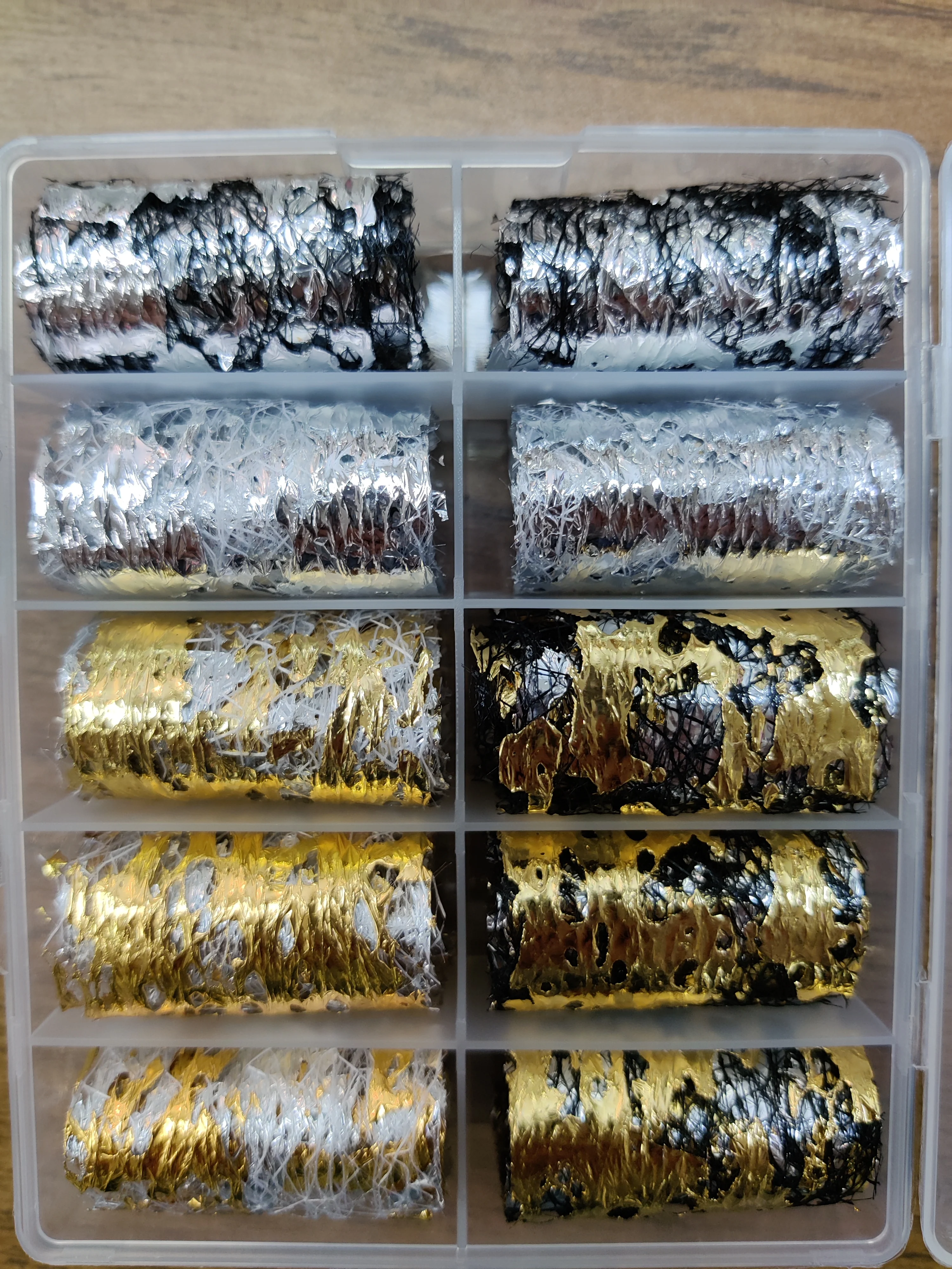 10pcs Nail Foil Set Mix Designs Adhesive Wraps Transfer Paper Nail Art - Image 8