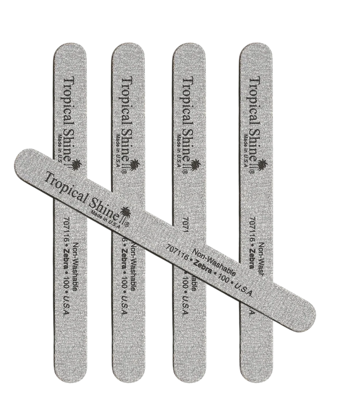 Tropical Shine Regular 7.5 in Zebra Nail File 100/100 (5 PC)#17259