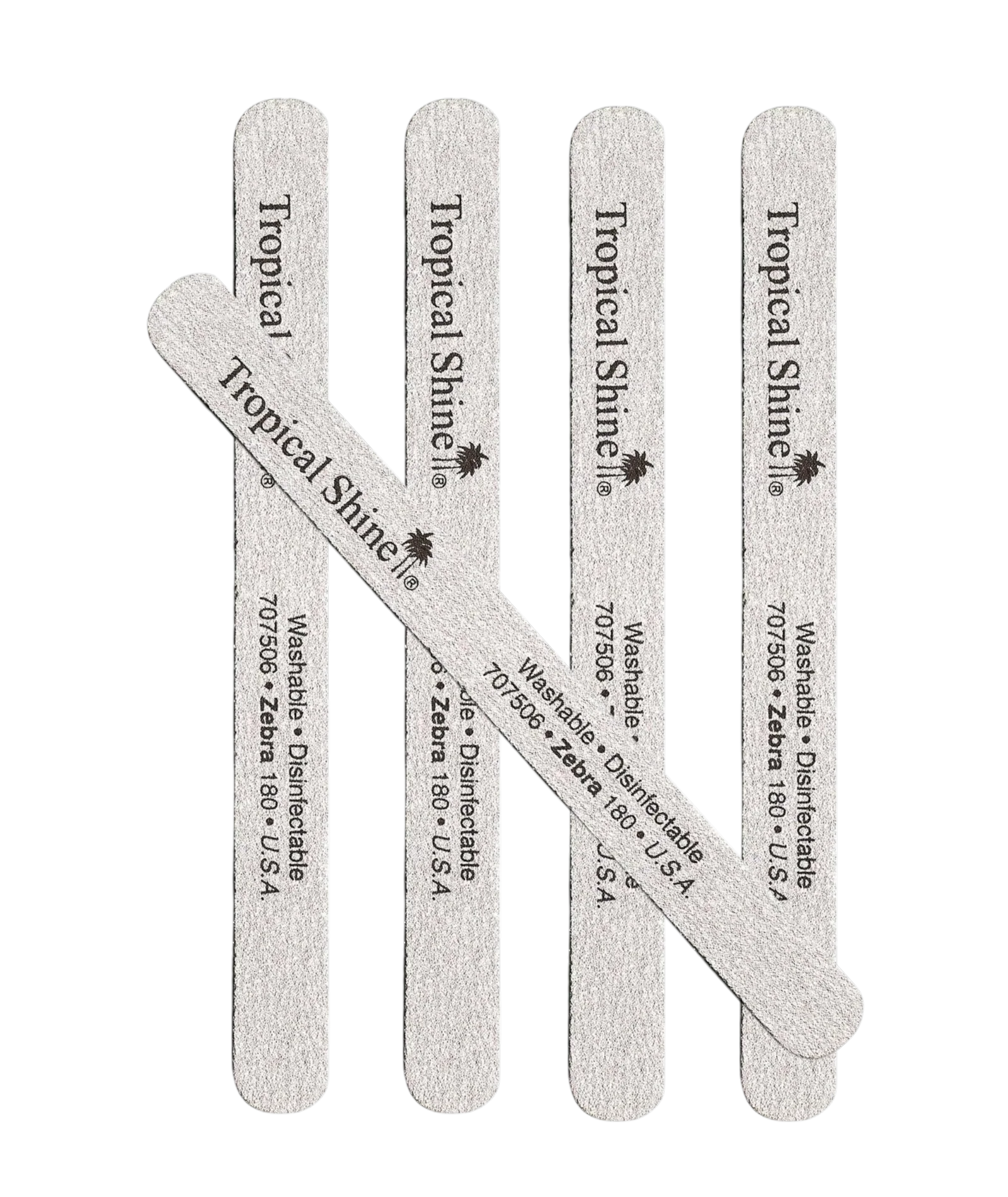 Tropical Shine Regular 7.5 in Zebra Nail File 180 (5 PC) #17261
