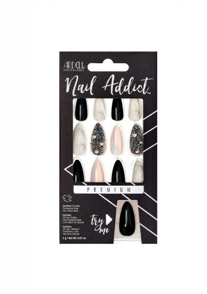 Ardell Press-on Nails Premium Nail Addict Marble & Diamonds  #51403
