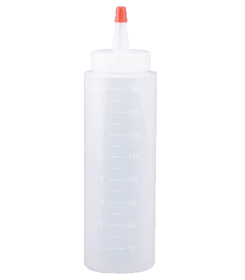 8 oz Natural LDPE bottle with embossed Yorker tip 300255
