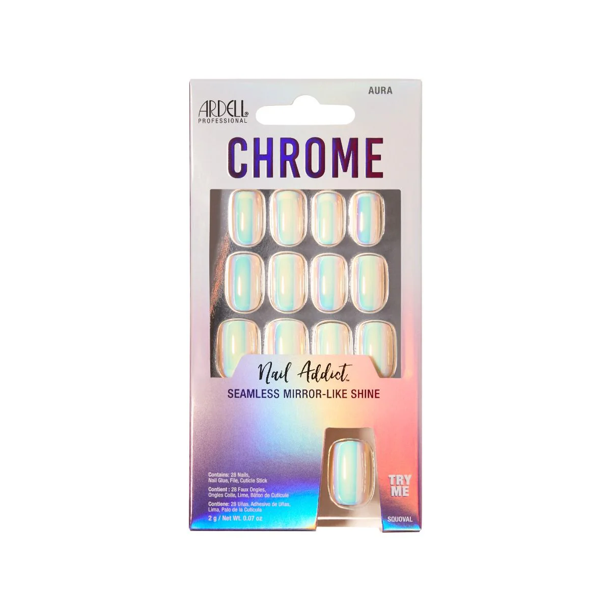Ardell Press-on Nails Nail Addict Chrome Aura #37430