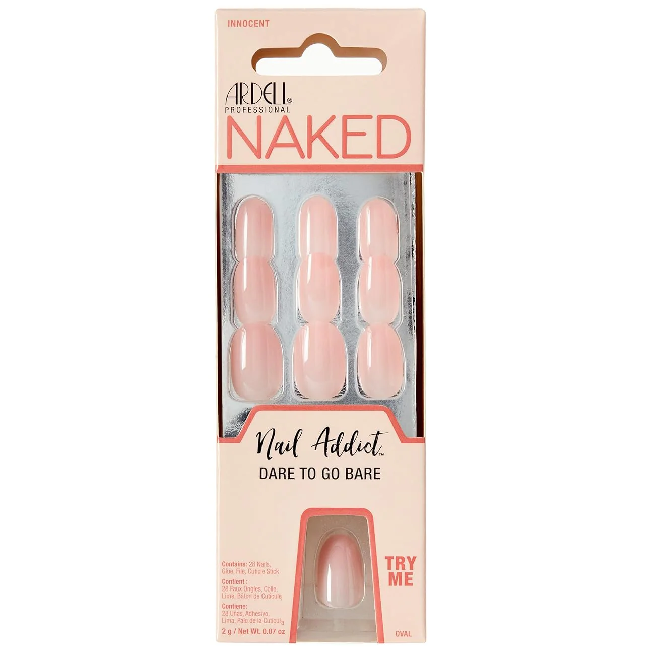 Ardell Press-on Nails Naked Dares you to go bare Innocent #37426