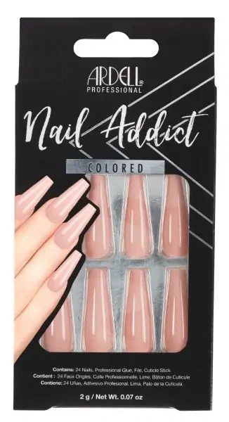 Ardell Press-on Nails Nail Addict Solid Nude Pink   #63871