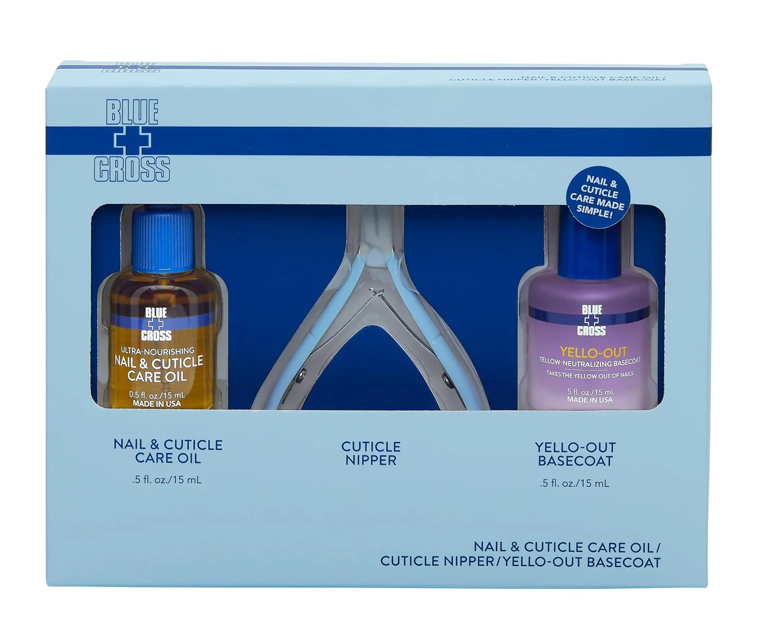 Blue Cross Nail Treatments 3-piece Value Set (Cuticle Oil, Nipper, Yello-Out)