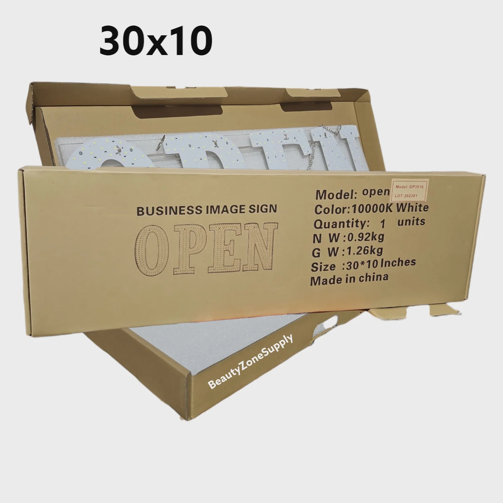 Business Sign LED Open Sign 30x10 in OP3010