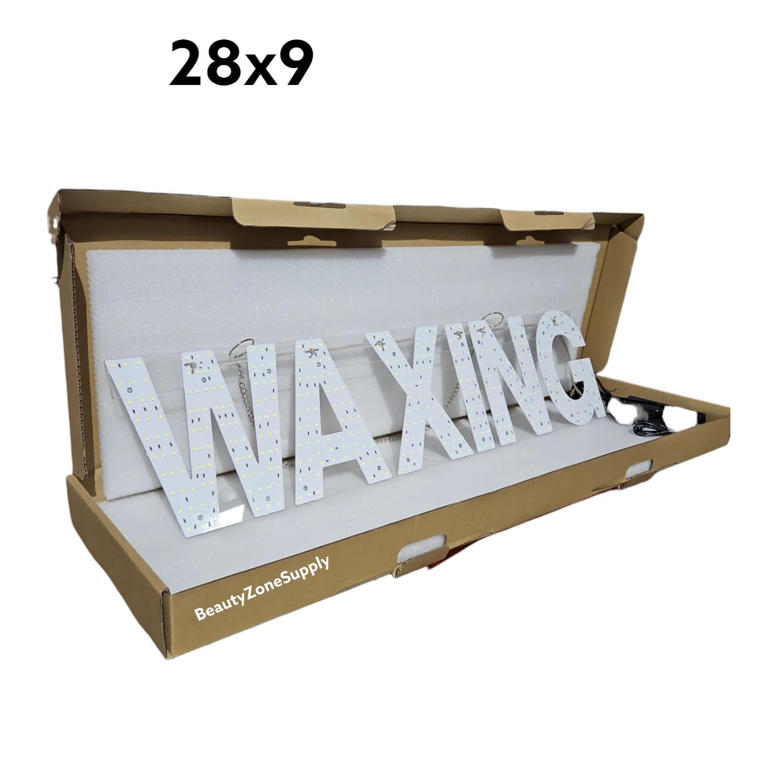 Business Sign LED Waxing Sign 28x7 in WX2807 - Image 2