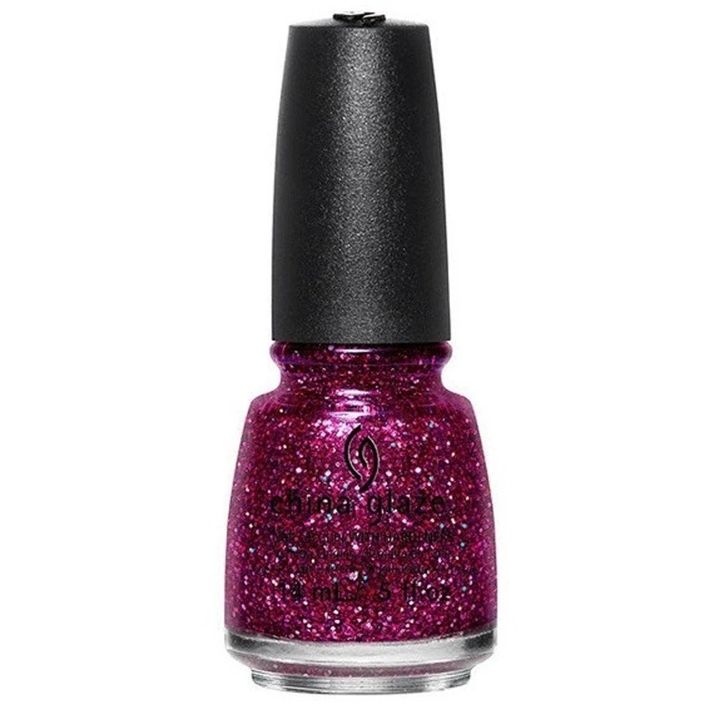 China Glaze Lacquer Turn Up The Heat ( Multisized Berry Glitter) 0.5 oz #82696 - Image 2