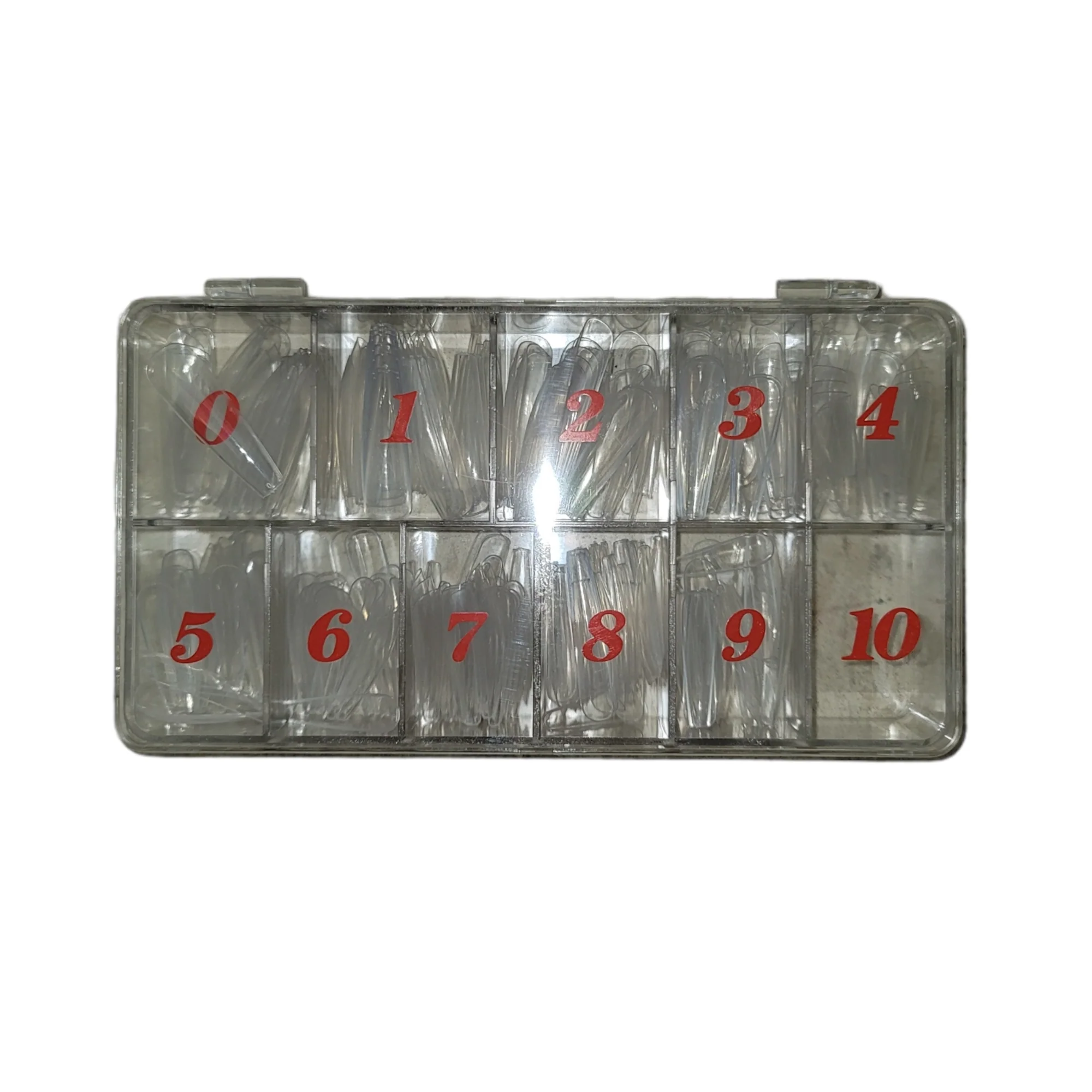 Coffin Tip Box 250 pcs Clear tips box - Image 2