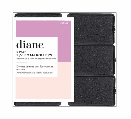 Diane Black Foam Rollers 1 1/2" 6 Pack #D1920B - Image 2