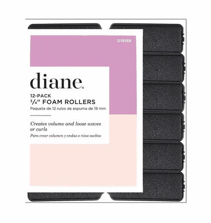Diane Black Foam Rollers 3/4" 12 Pack D1918B - Image 2