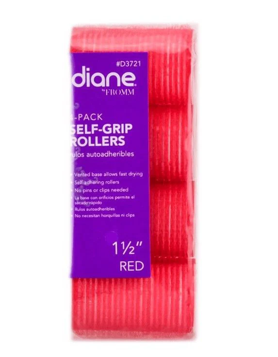 Diane Self Grip Rollers Red 1-1/2 4 Pack #D3721 - Image 2