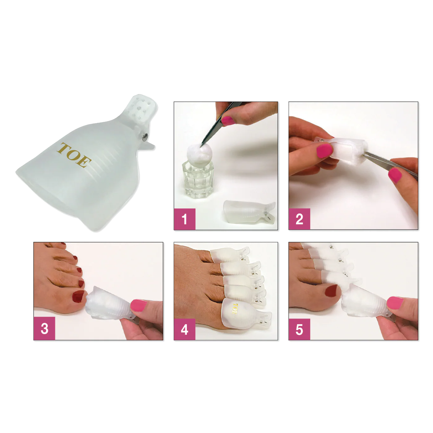 DL Pro Reusable clips Soak-off Clips Toes 10/pk. #DL-C460 - Image 2