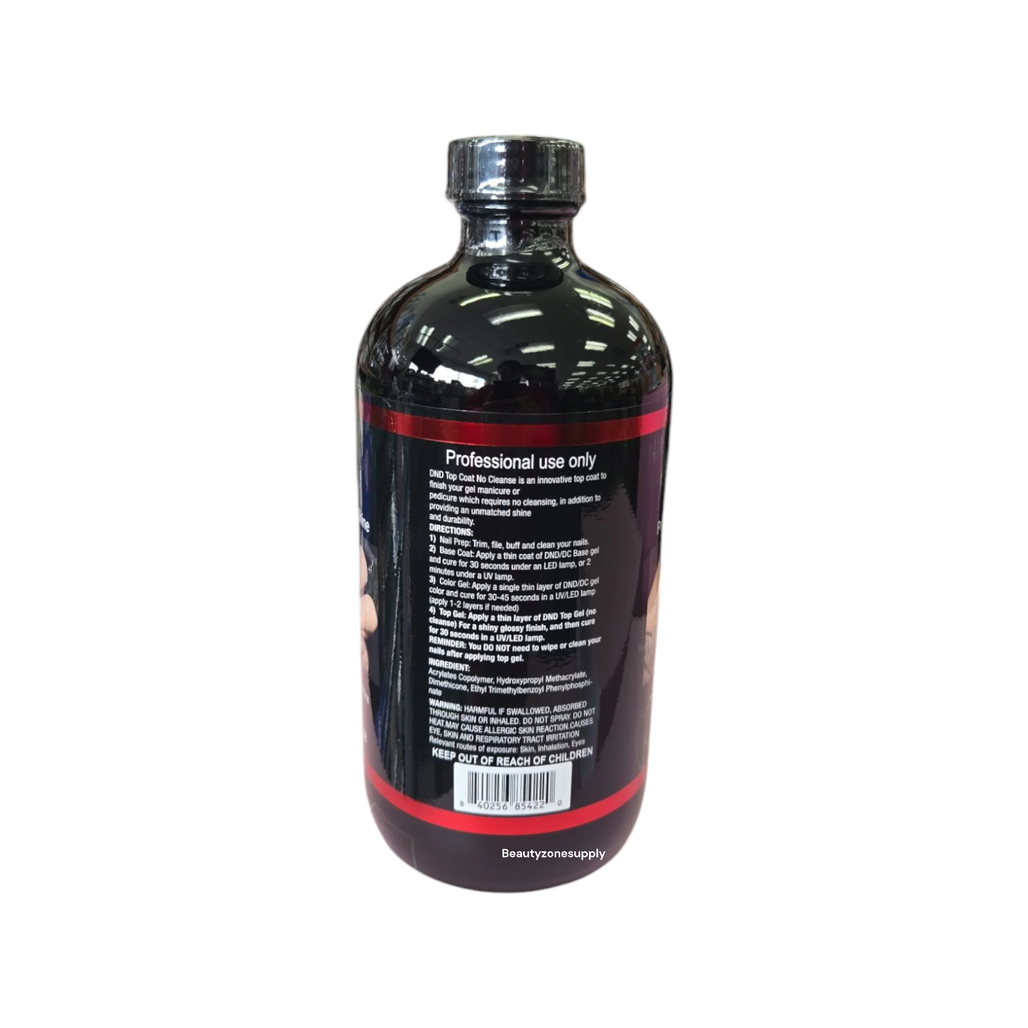 DC DND No Wipe Top Coat Gel #900 Refill 16 oz - Image 2