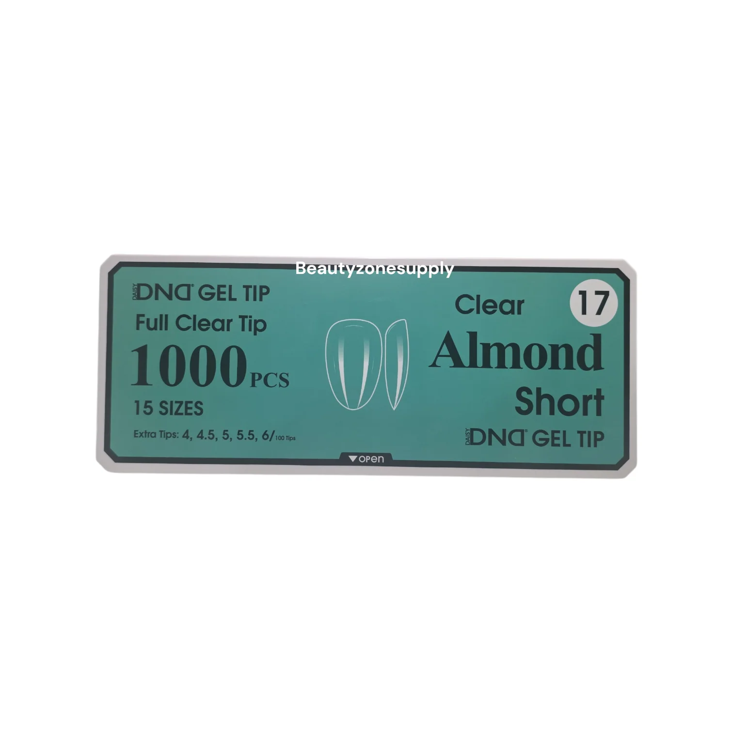 DND Soft Gel Tips Full Clear Tip Almond Short 1000 tips #17 - Image 2