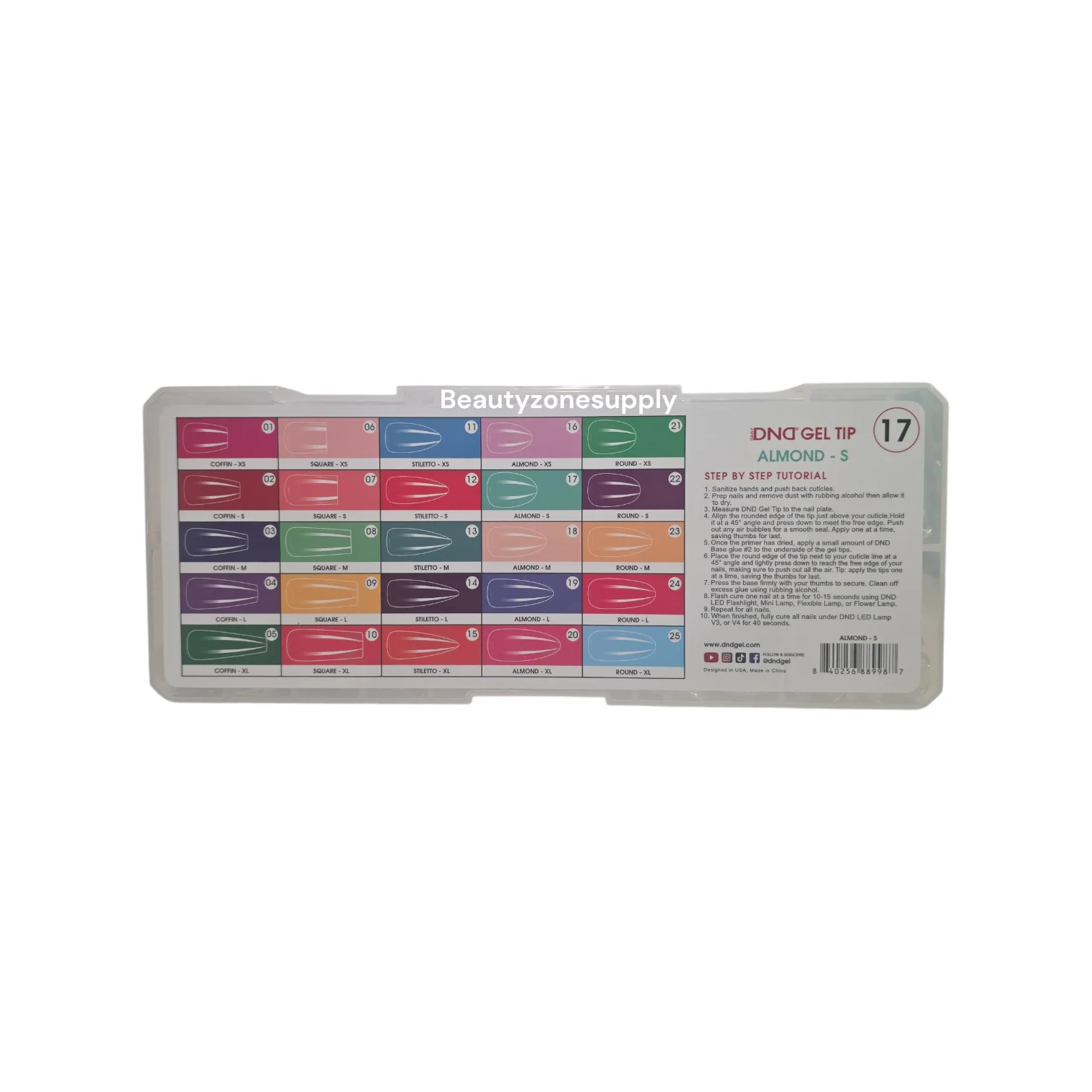 DND Soft Gel Tips Full Clear Tip Almond Short 1000 tips #17 - Image 3