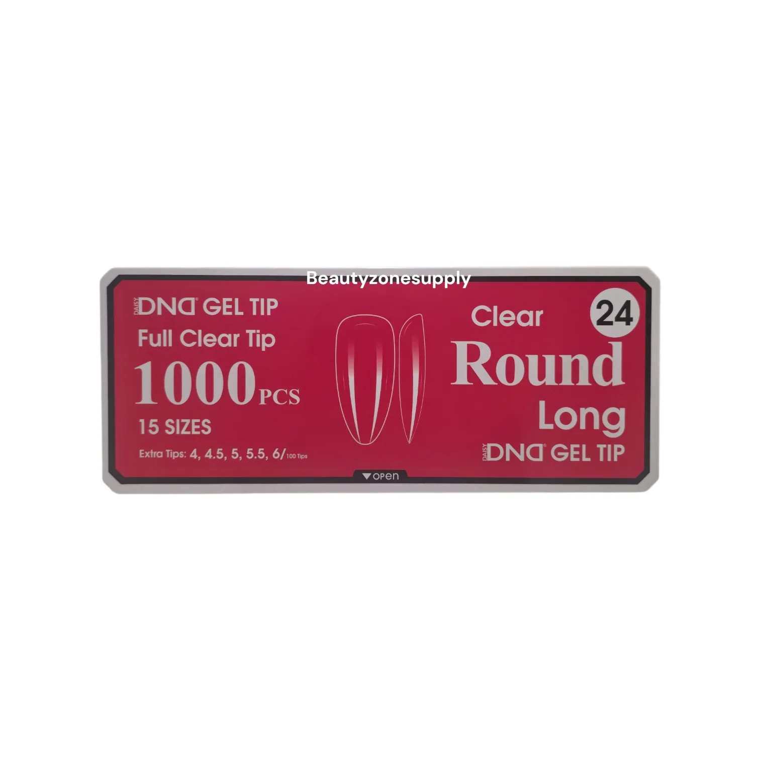 DND Soft Gel Tips Full Clear Tip Round Long 1000 tips #24 - Image 2