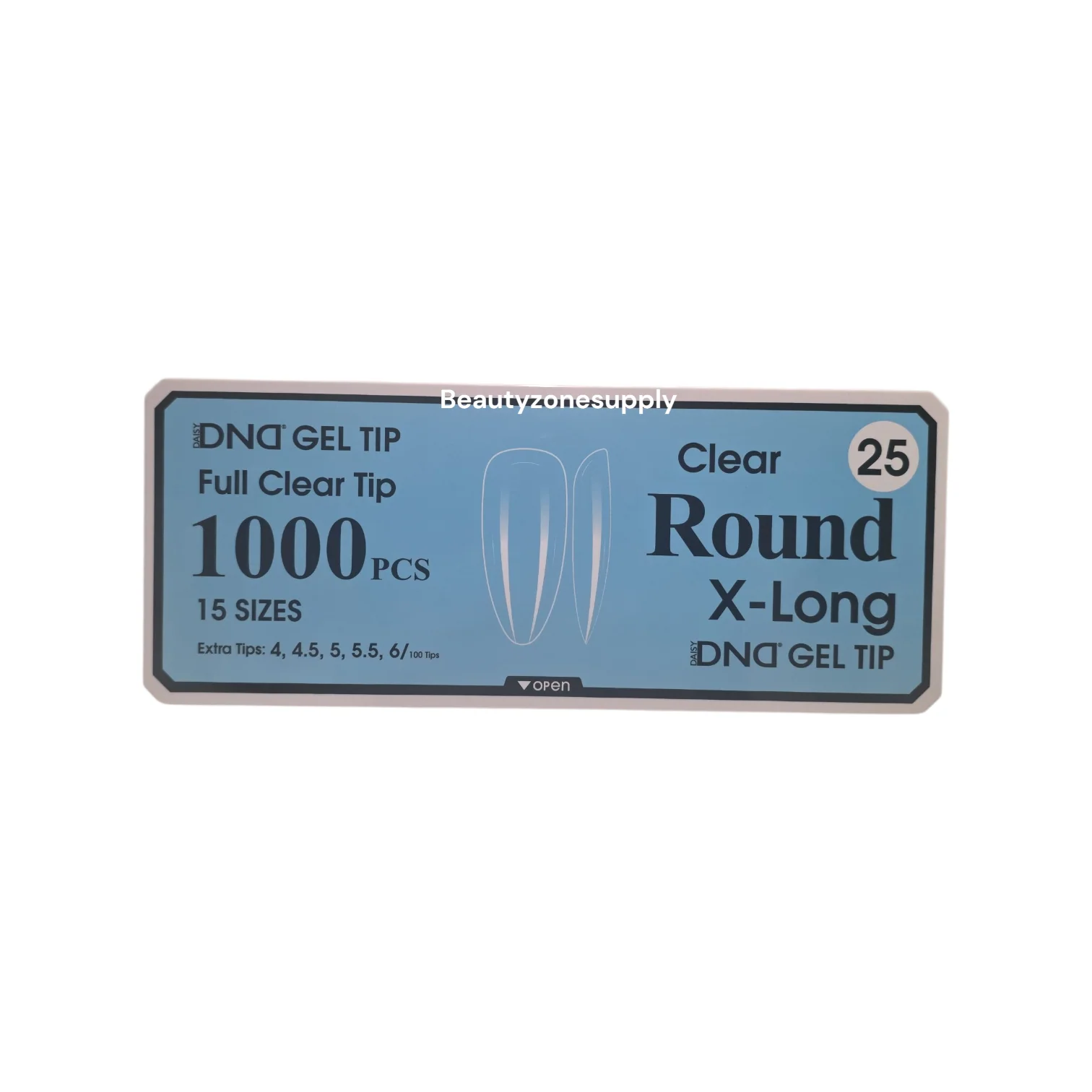 DND Soft Gel Tips Full Clear Tip Round X-Long 1000 tips  #25 - Image 2