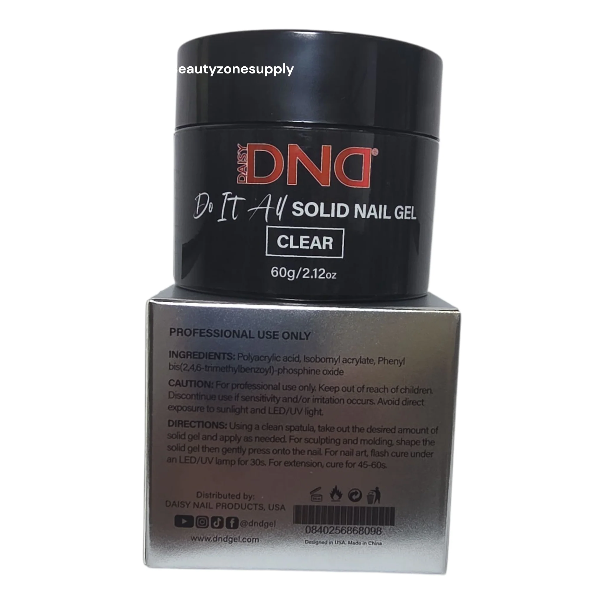 Diva DnD Solid Sticker Adhesive Clear Gel UVLED Jar 2.12 oz - Image 4