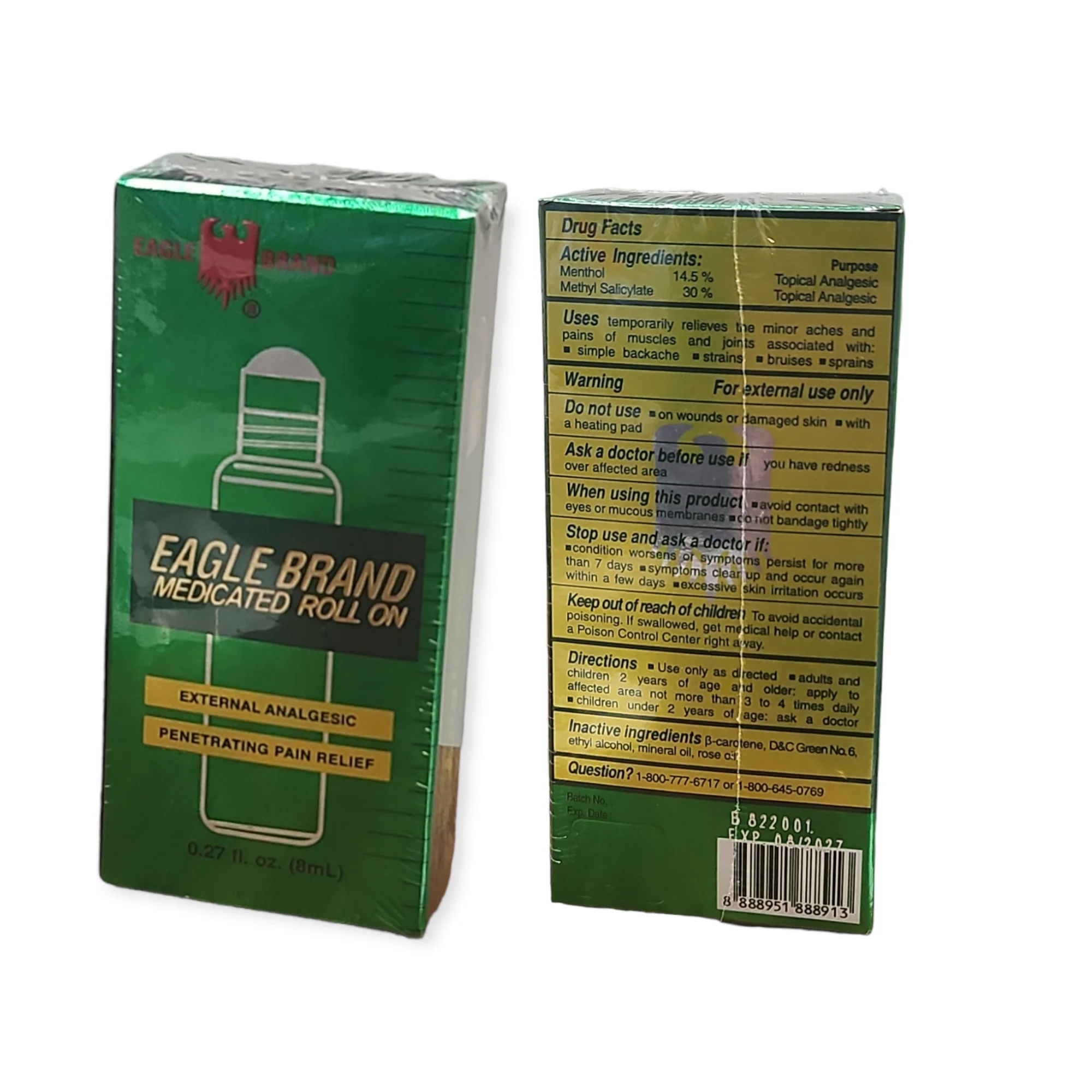 Eagle Brand Medicated Green Oil Dầu gió xanh con ó Roll On 8 mL - Image 2