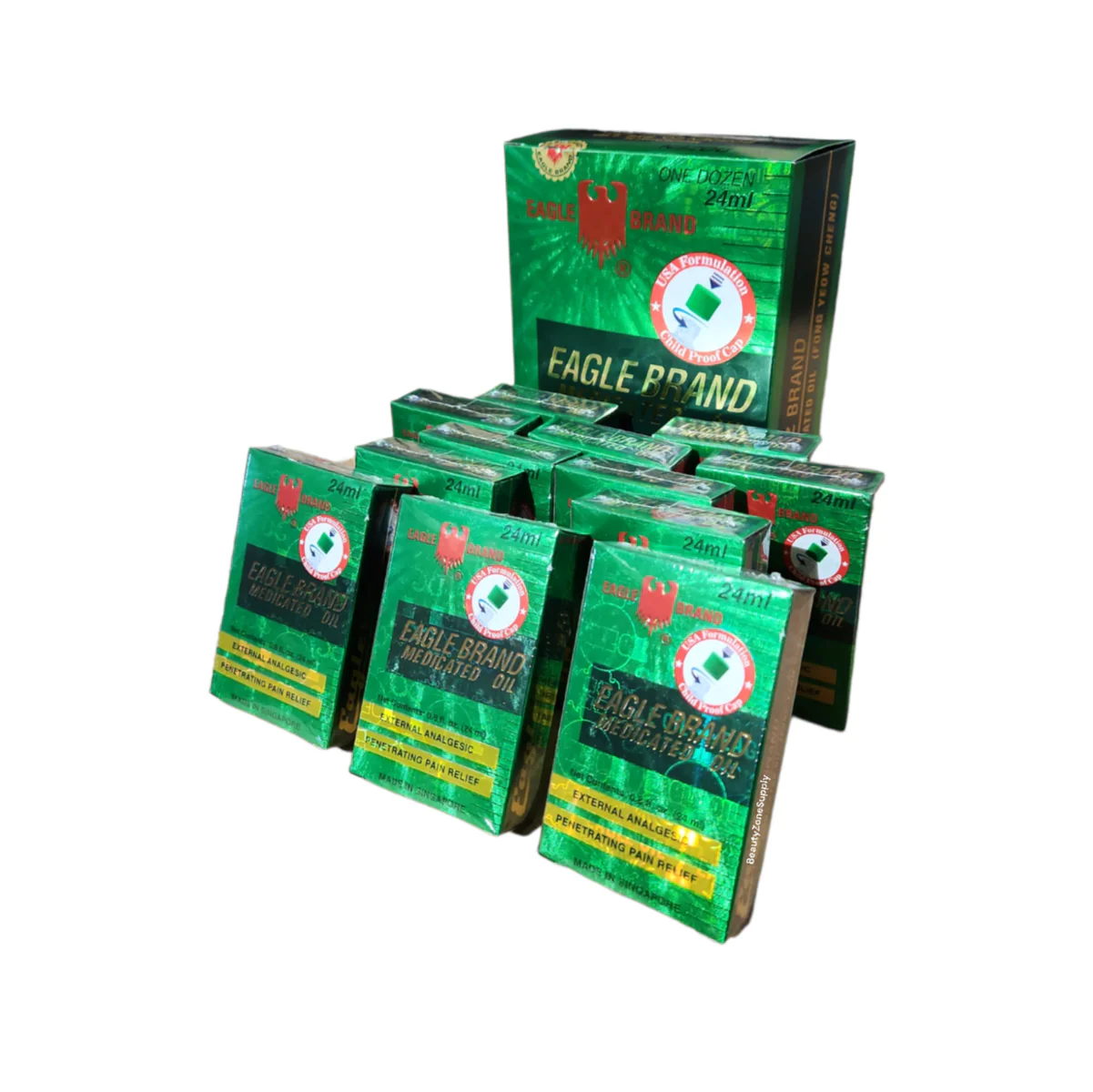 Eagle Brand Medicated Green Oil Dầu gió xanh con ó 24 mL (one Dozen) - Image 2