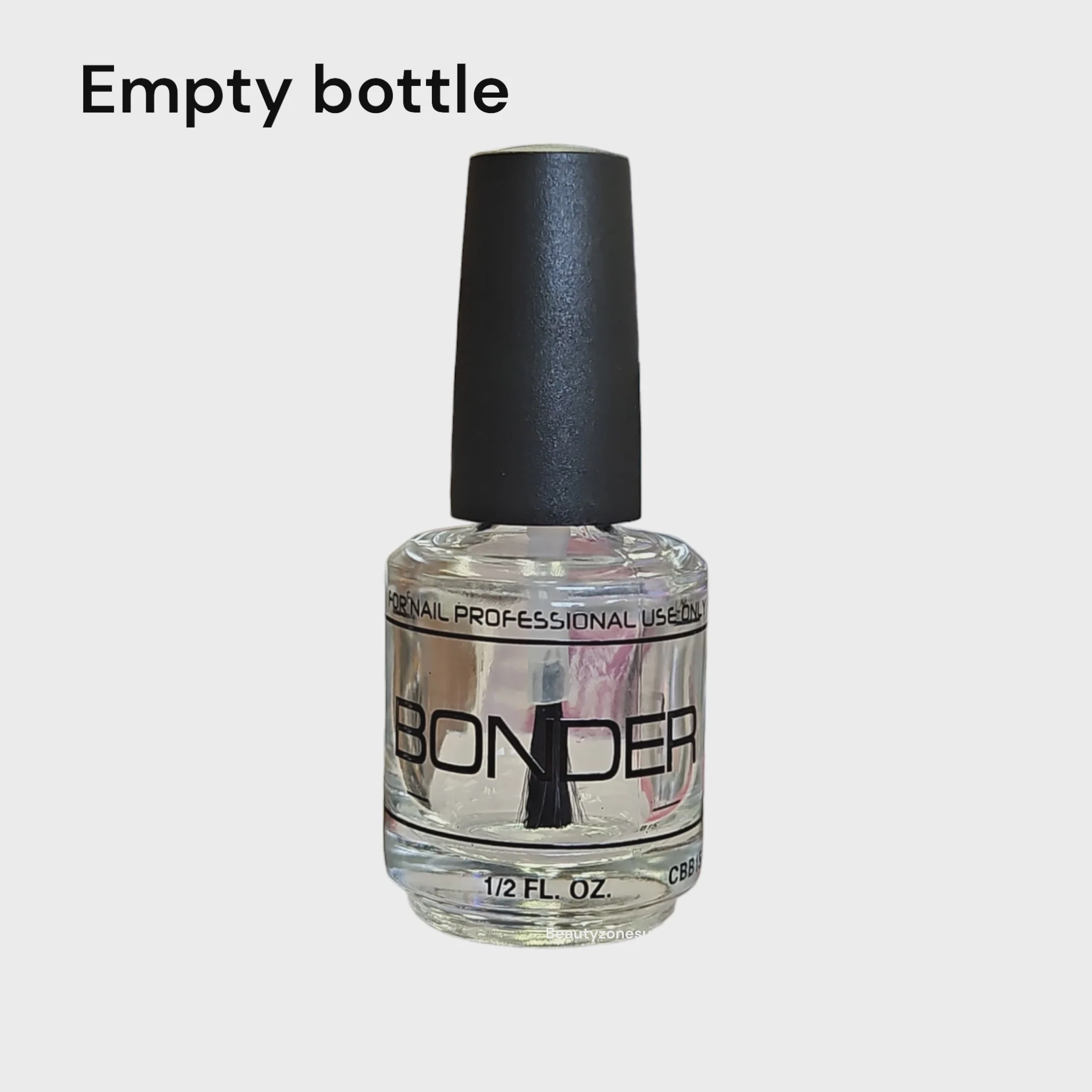 Empty Nail Bottle Clear 0.5 oz BONDER - Image 2