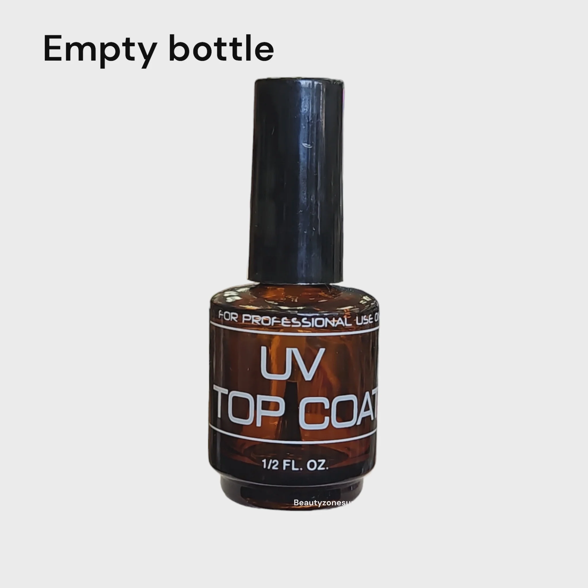 Empty Nail Bottle UV Dark 0.5 oz UV TOP COAT - Image 2