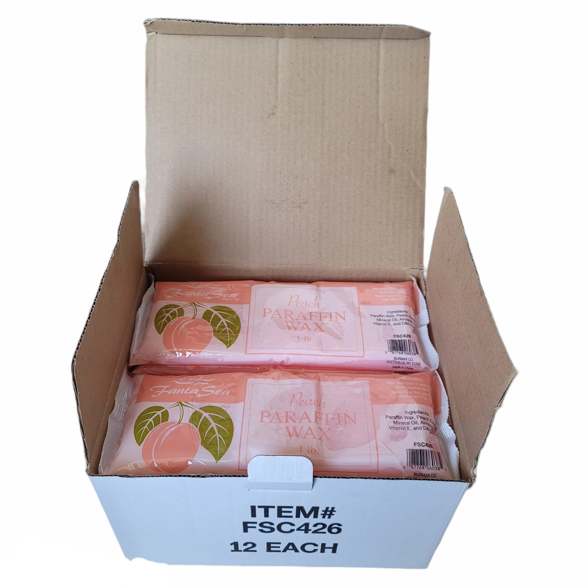FantaSea Paraffin Peach box of 12 lbs #FSC426 - Image 2