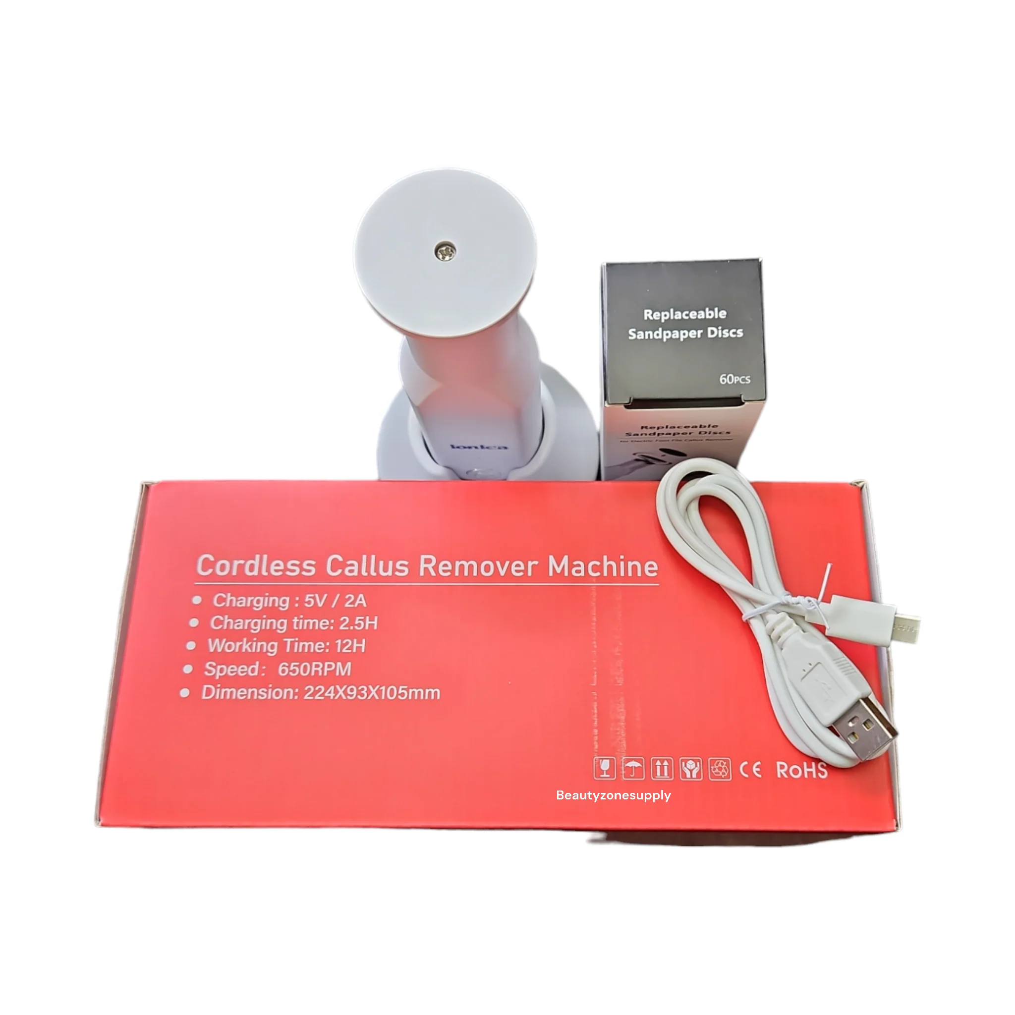 Foot File Callus Remover Rechargeable Machine FCR03 - Image 3