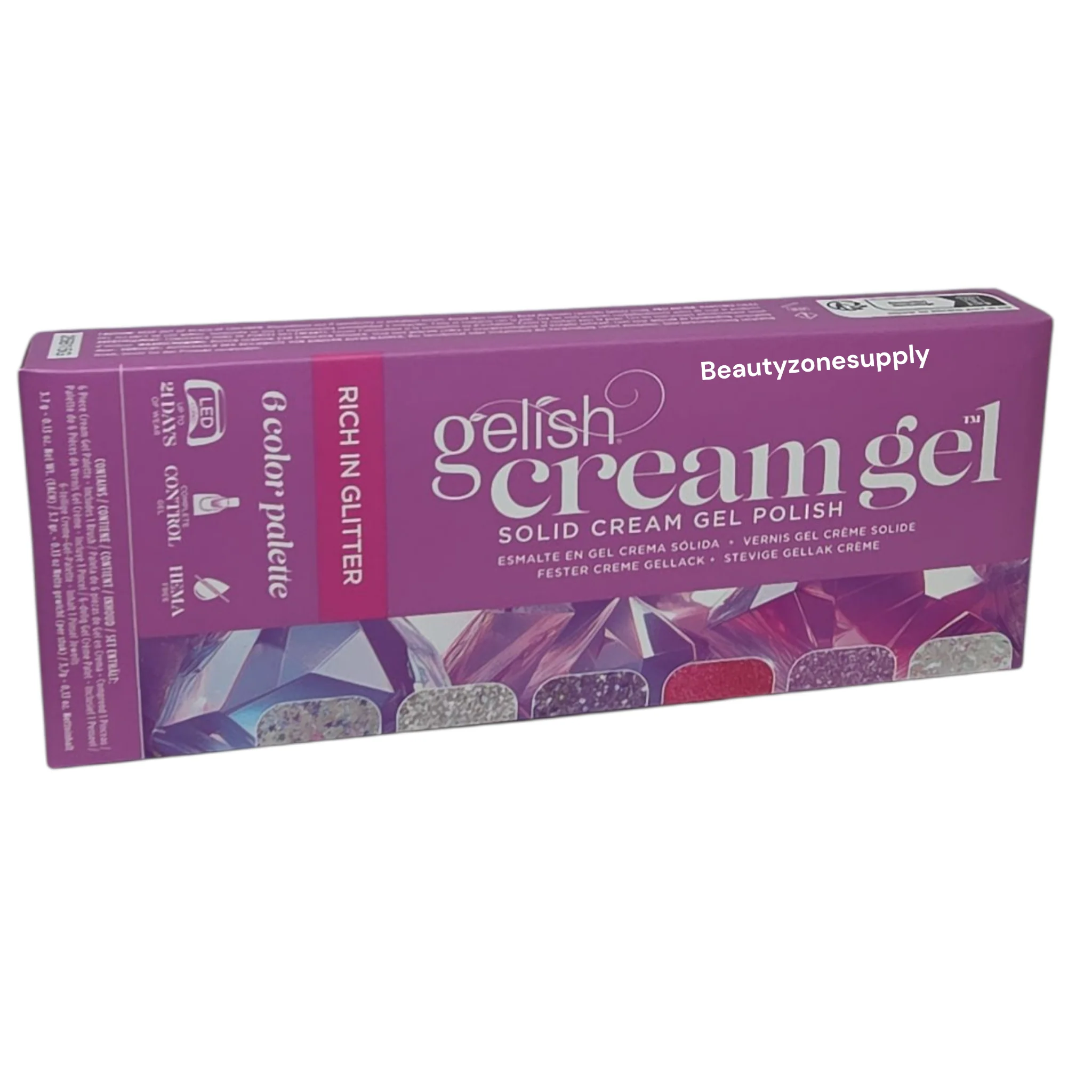 Gelish Cream Gel 6pc Palette - Rich In Glitter #1121813 - Image 3