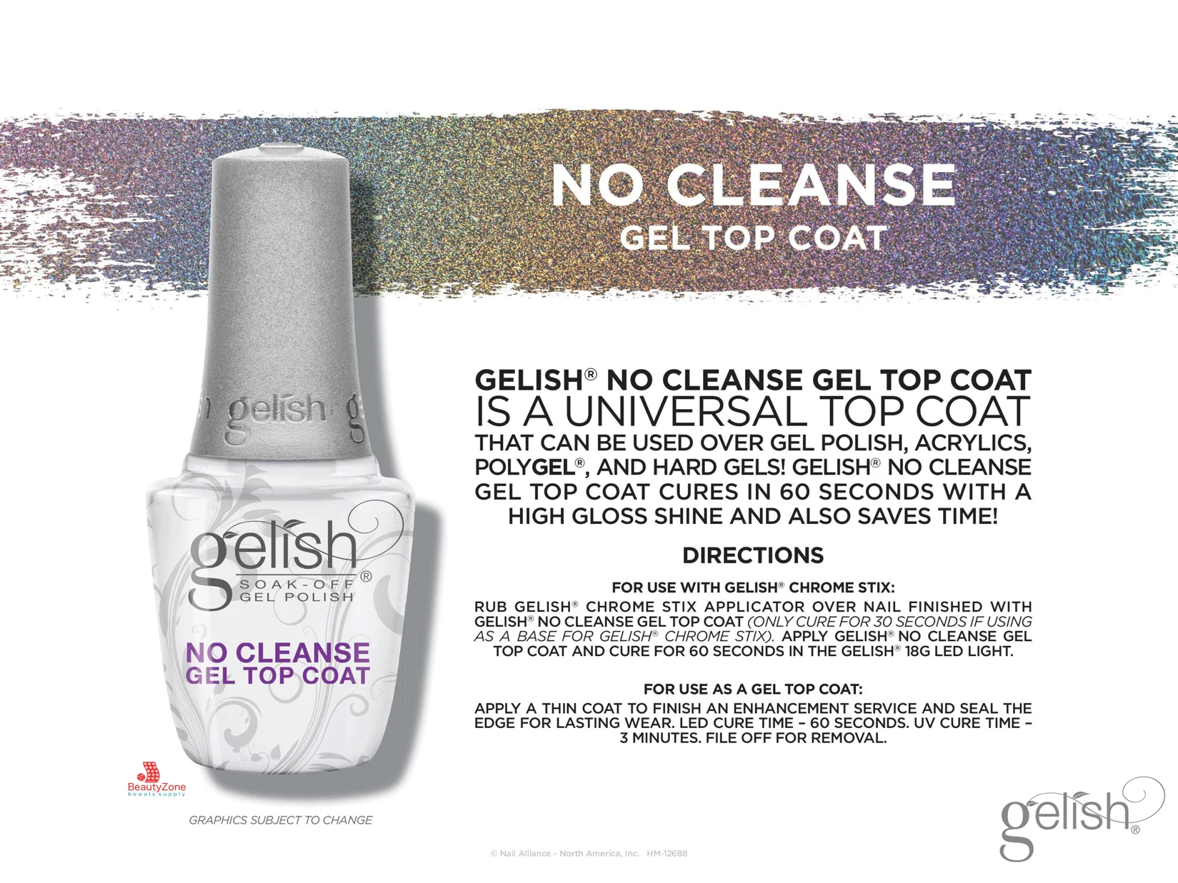 Gelish No Cleanse Gel Top Coat 0.5 oz (No Wipe Top)#1148008 - Image 3
