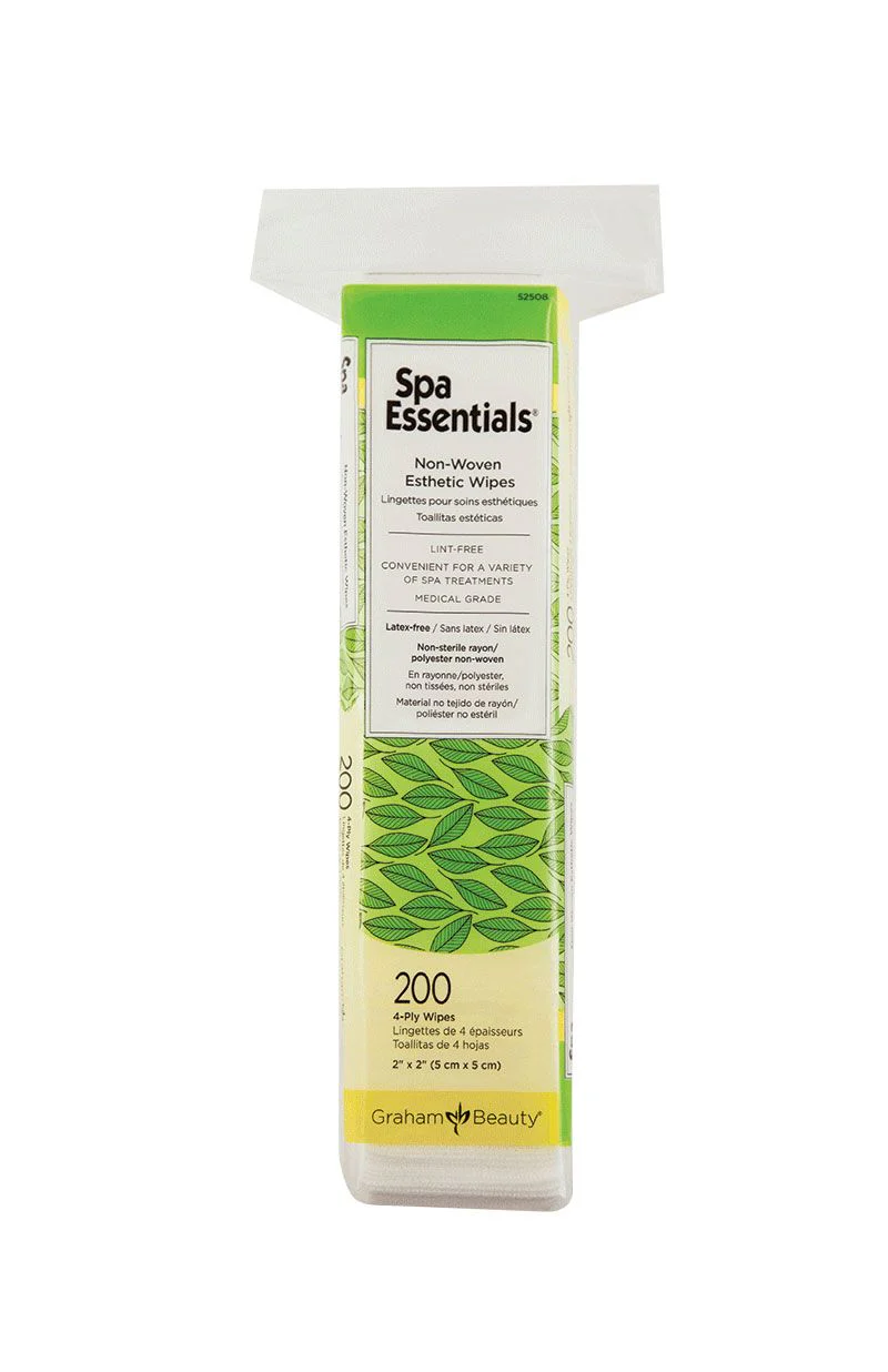 Graham Spa Essentials 2x2 Non-Woven Esthetic Make-Up Wipes 200 ct / Bag #52508 - Image 3