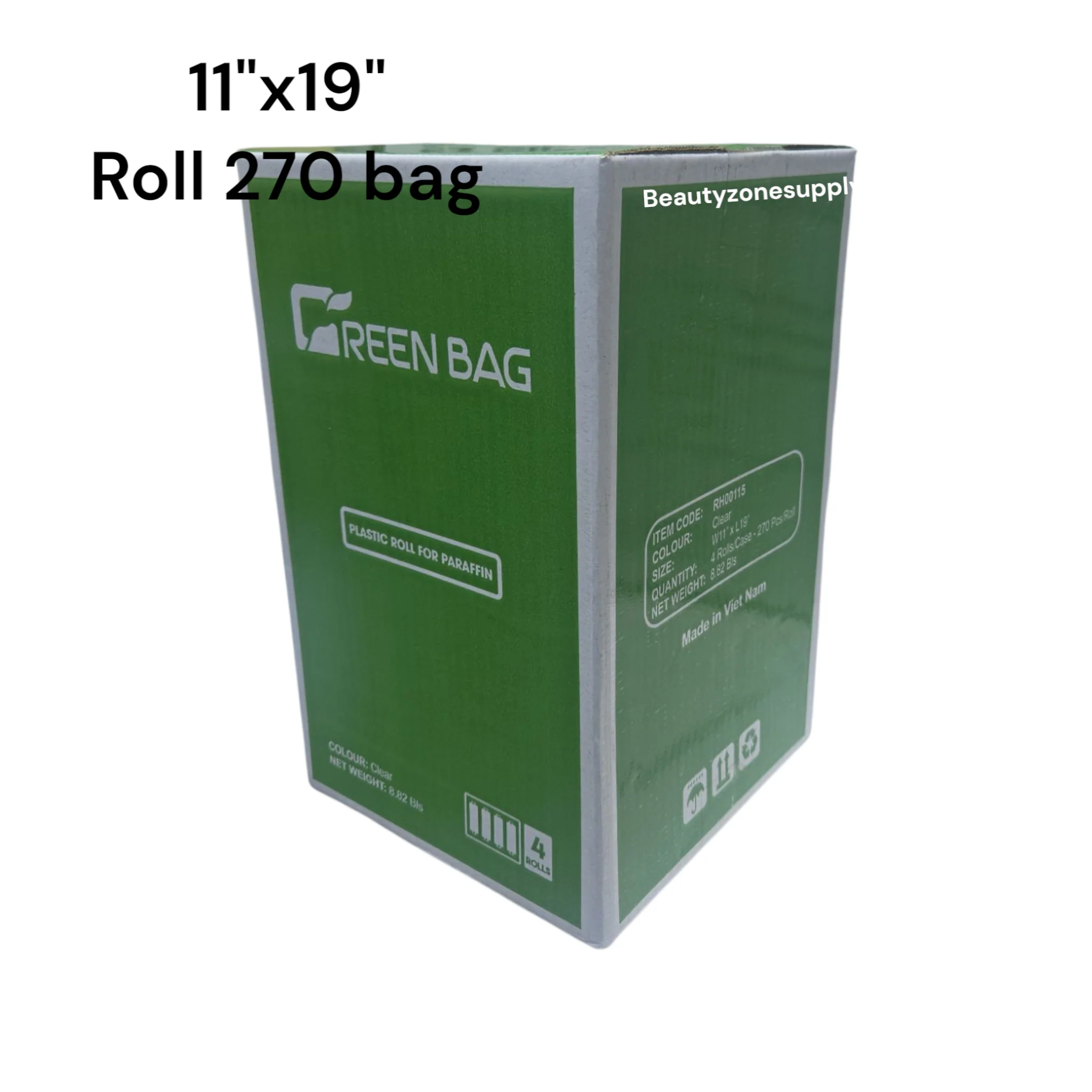 Green Bag Plastic Bag 11x19 HD 270 bag Roll Case 4 Roll - Image 3