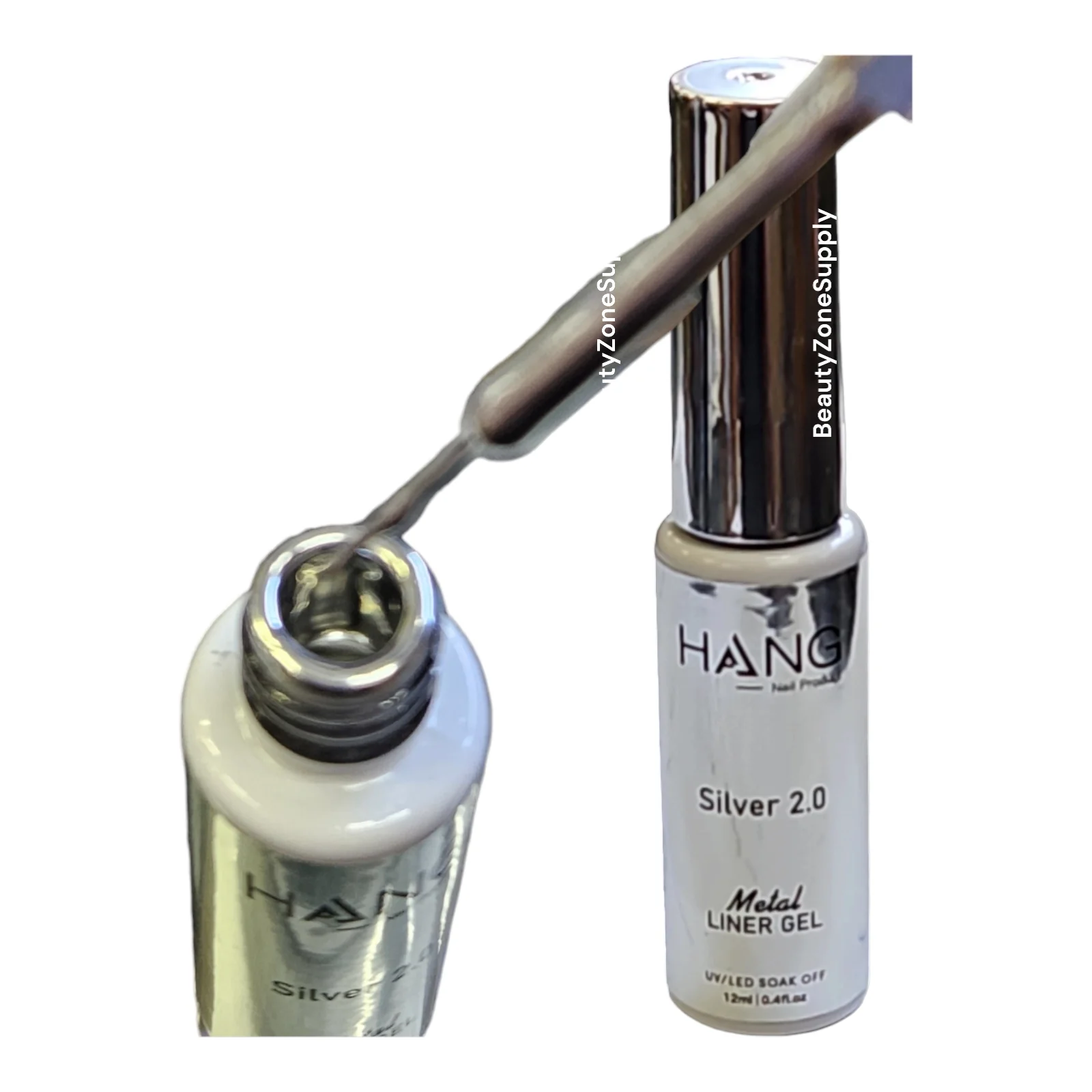 Hang Gel Metal Liner Gel Art Gel Silver 11 uv led 0.4 fl oz - Image 2