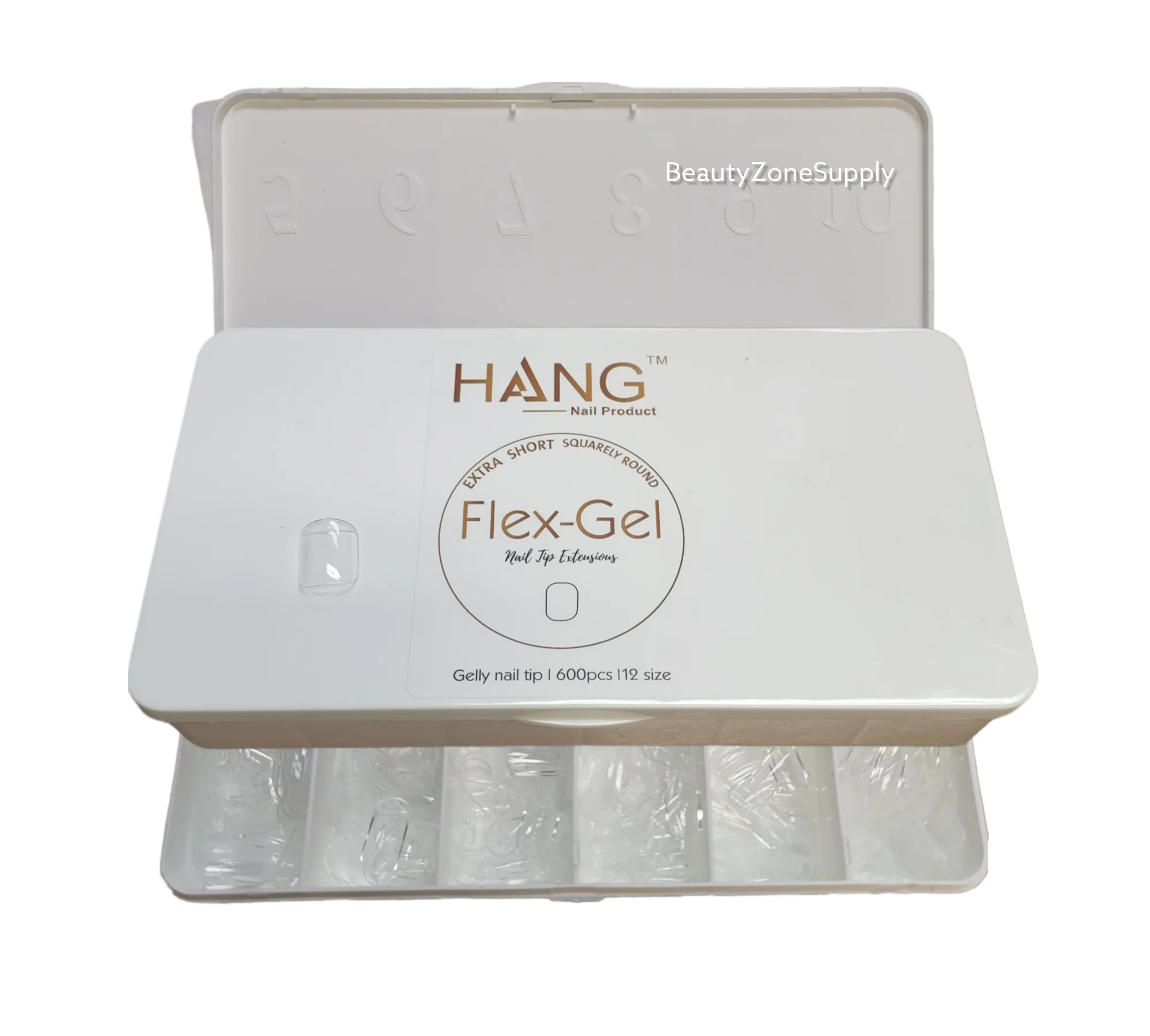 Hang Gel x Tips Square Extra Short Square 900 ct / 12 Size