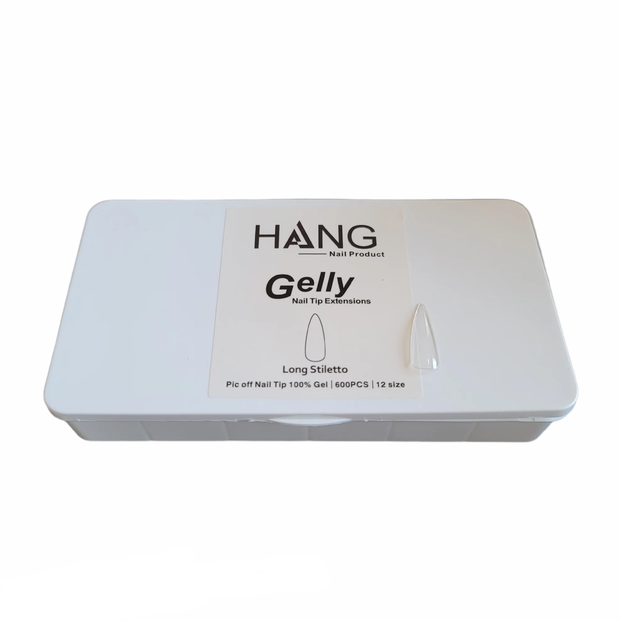 Hang Gel x Tips Stiletto Long 600 ct / 12 Size Natural - Image 3