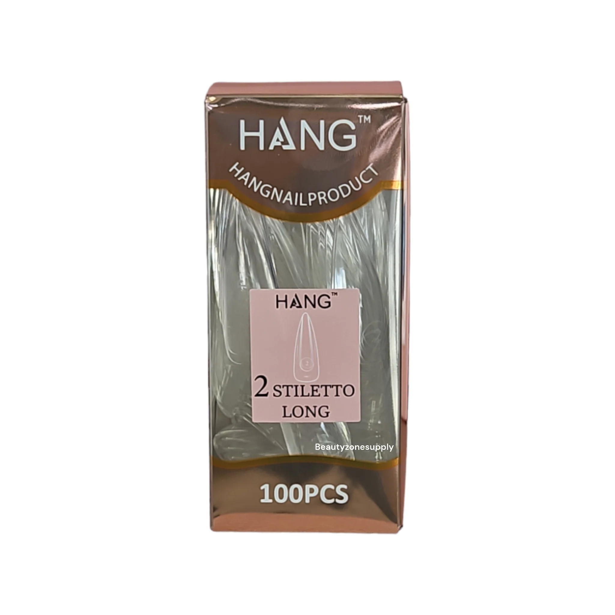 Hang Gel x Tips Premium 100 pc Refill Box Stiletto Long - Image 4