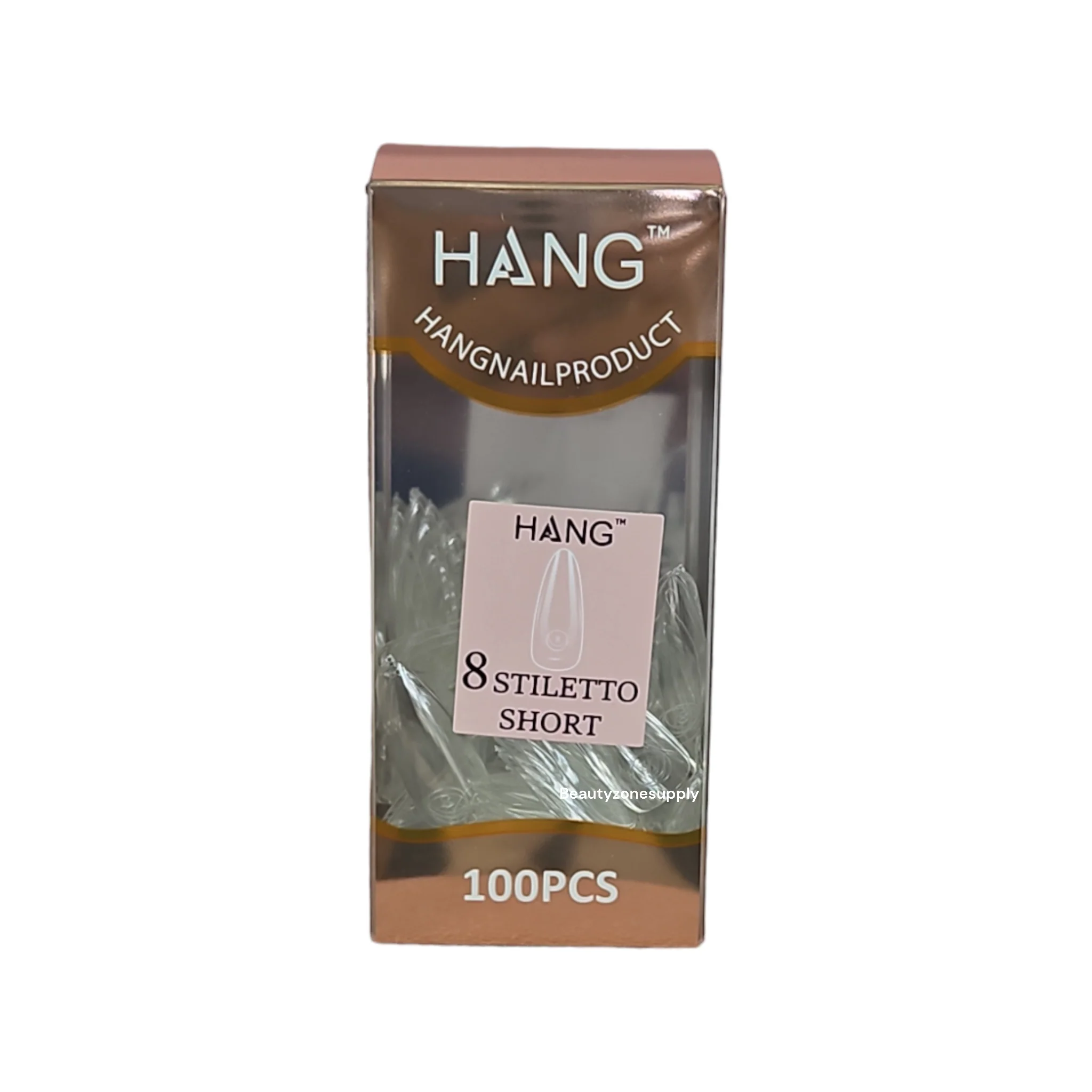 Hang Gel x Tips Premium 100 pc Refill Box Stiletto Short - Image 10