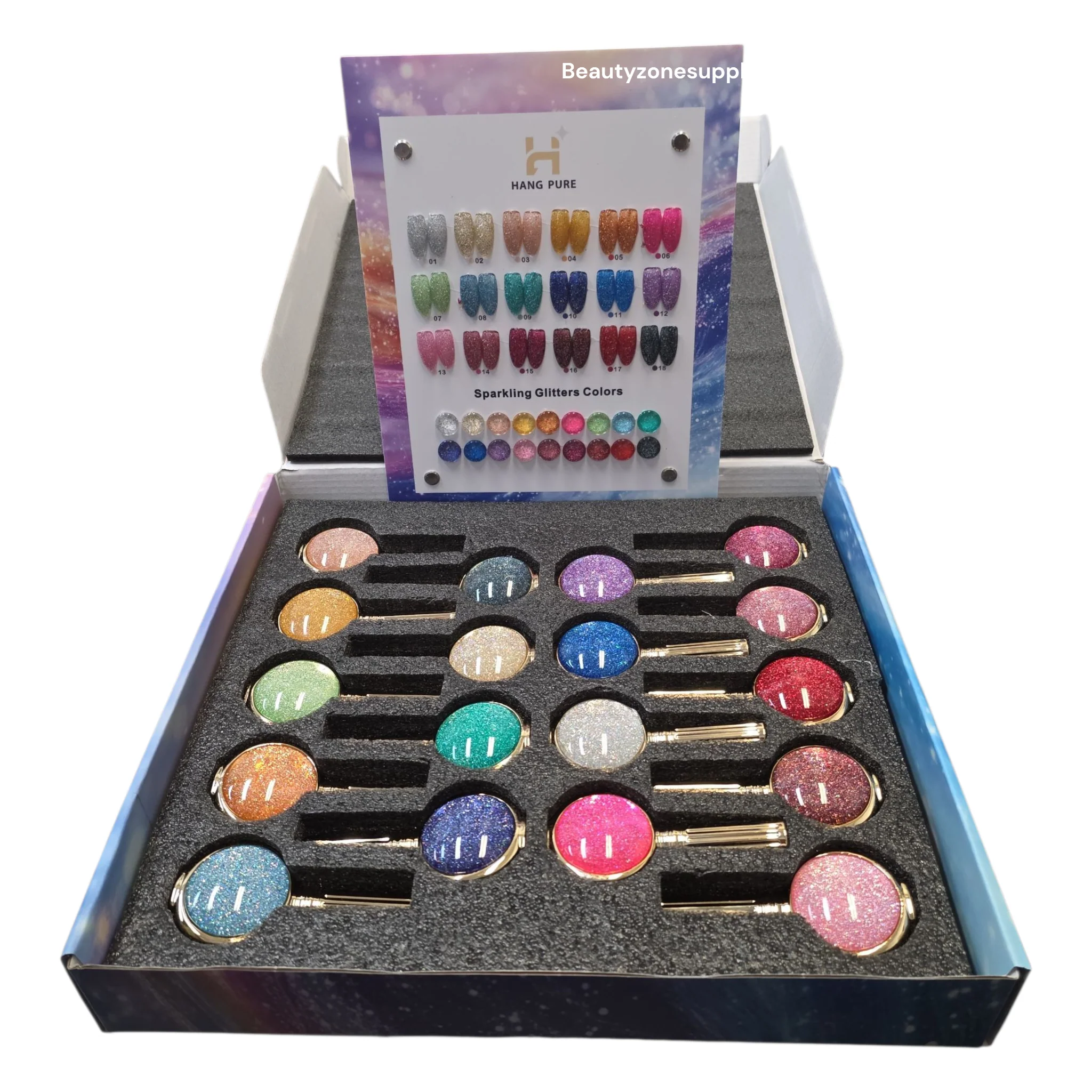 Hang Pure Gel Sparkling Glitters Colors Set 18 Bottle - Image 3
