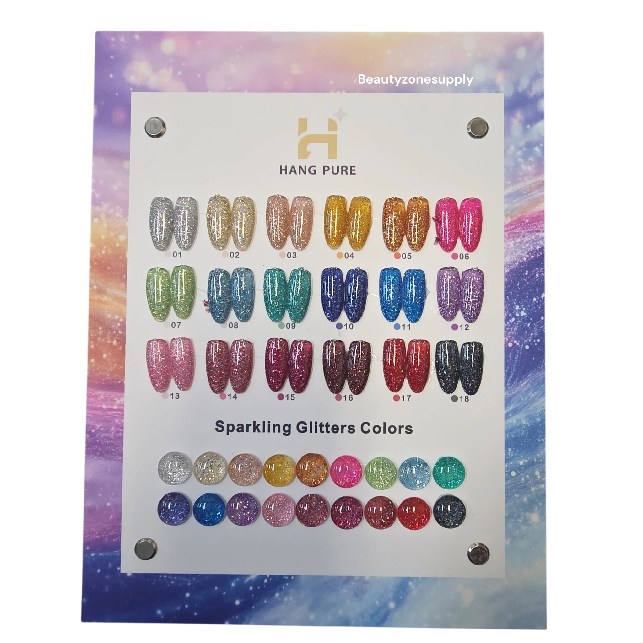 Hang Pure Gel Sparkling Glitters Colors Set 18 Bottle - Image 5