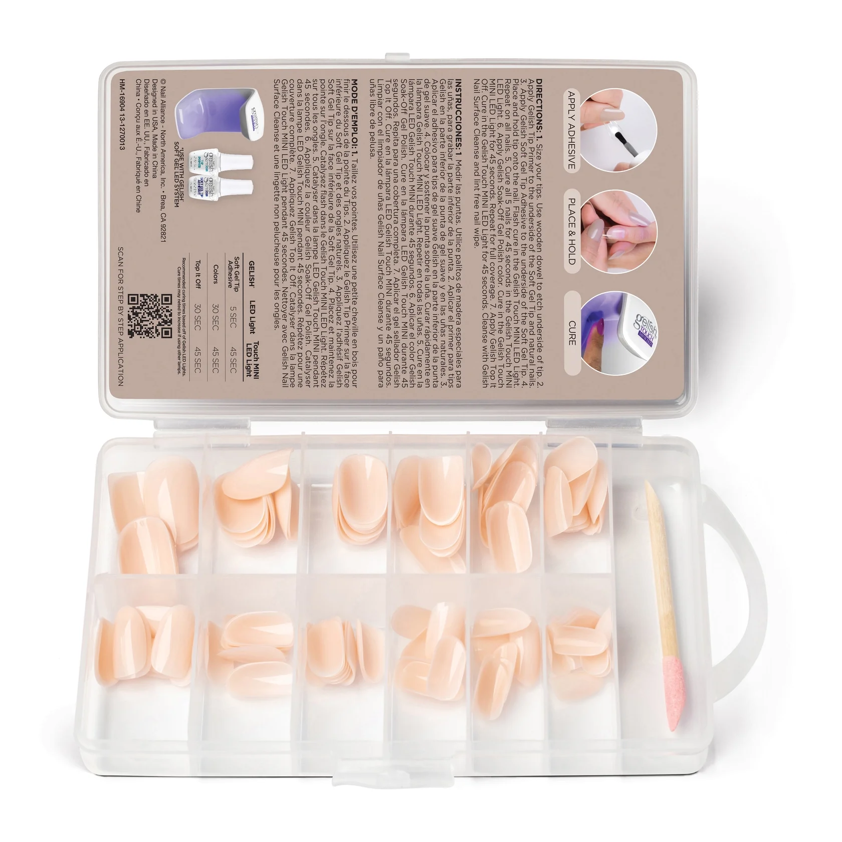 Harmony Gelish Soft Gel Tips Light Nude Medium Coffin 120CT #1270014 - Image 3