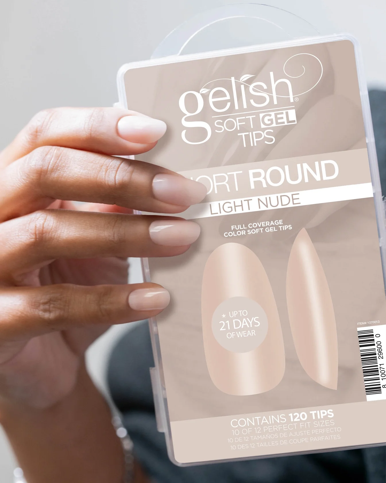 Harmony Gelish Soft Gel Tips Light Nude Short Round 120CT #1270013 - Image 2