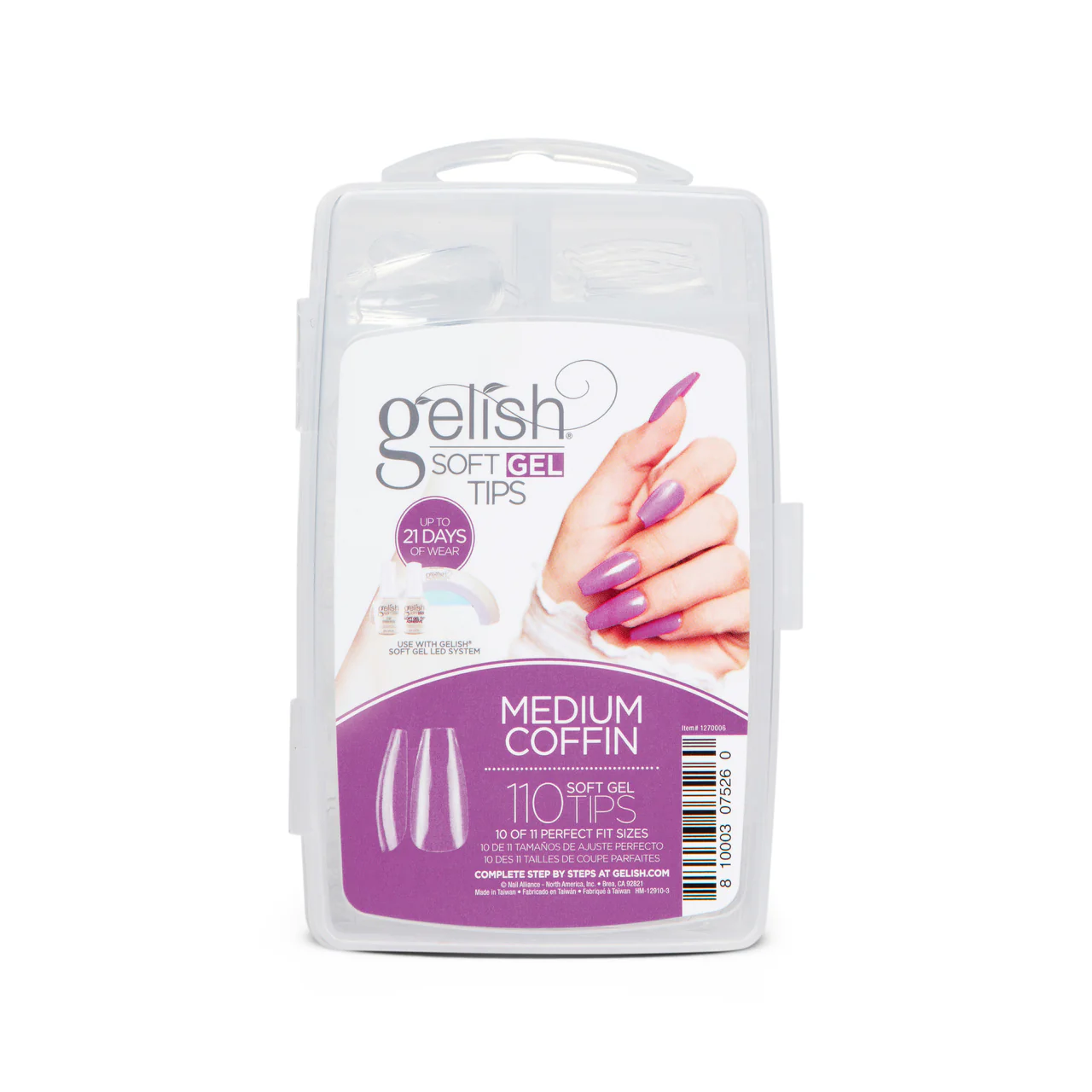 Harmony Gelish Soft Gel Tips Medium Coffin 110 ct #1270006 - Image 2