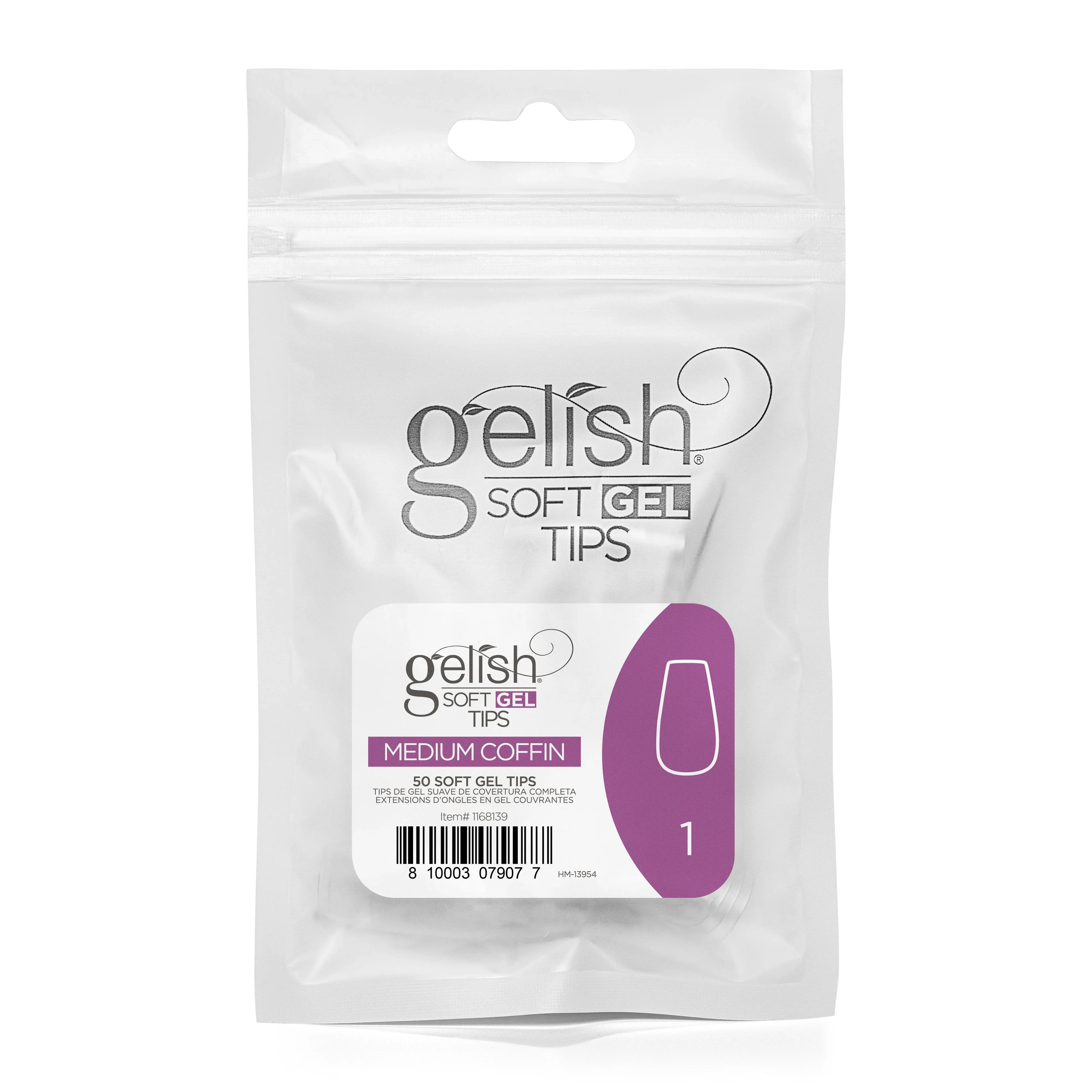 Harmony Gelish Soft Gel Tips Medium Coffin 50 CT Refill - Image 22