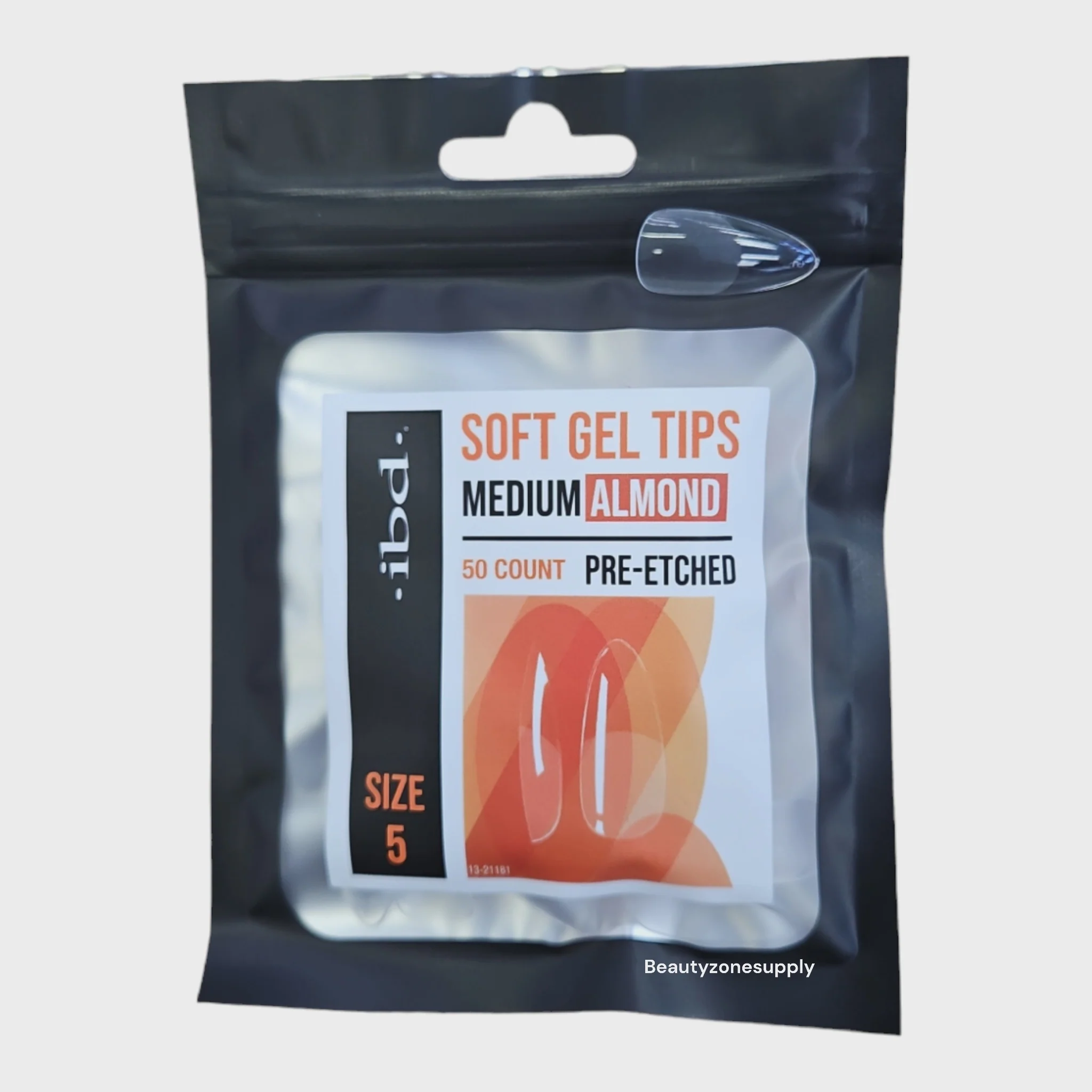 Ibd Clear Soft Gel Tips Almond Medium Refill Size 5 #37457