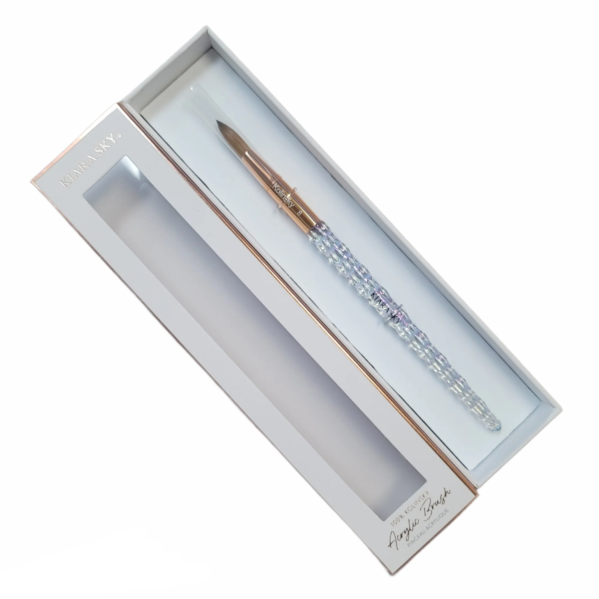Kiara Sky Acrylic Nail Brush Kolinsky size 08
