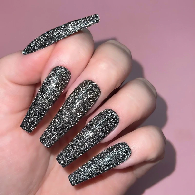 Kiara Sky Diamond FX Gel Polish- MIDNIGHT FLING 0.5 oz #GFX101 - Image 2