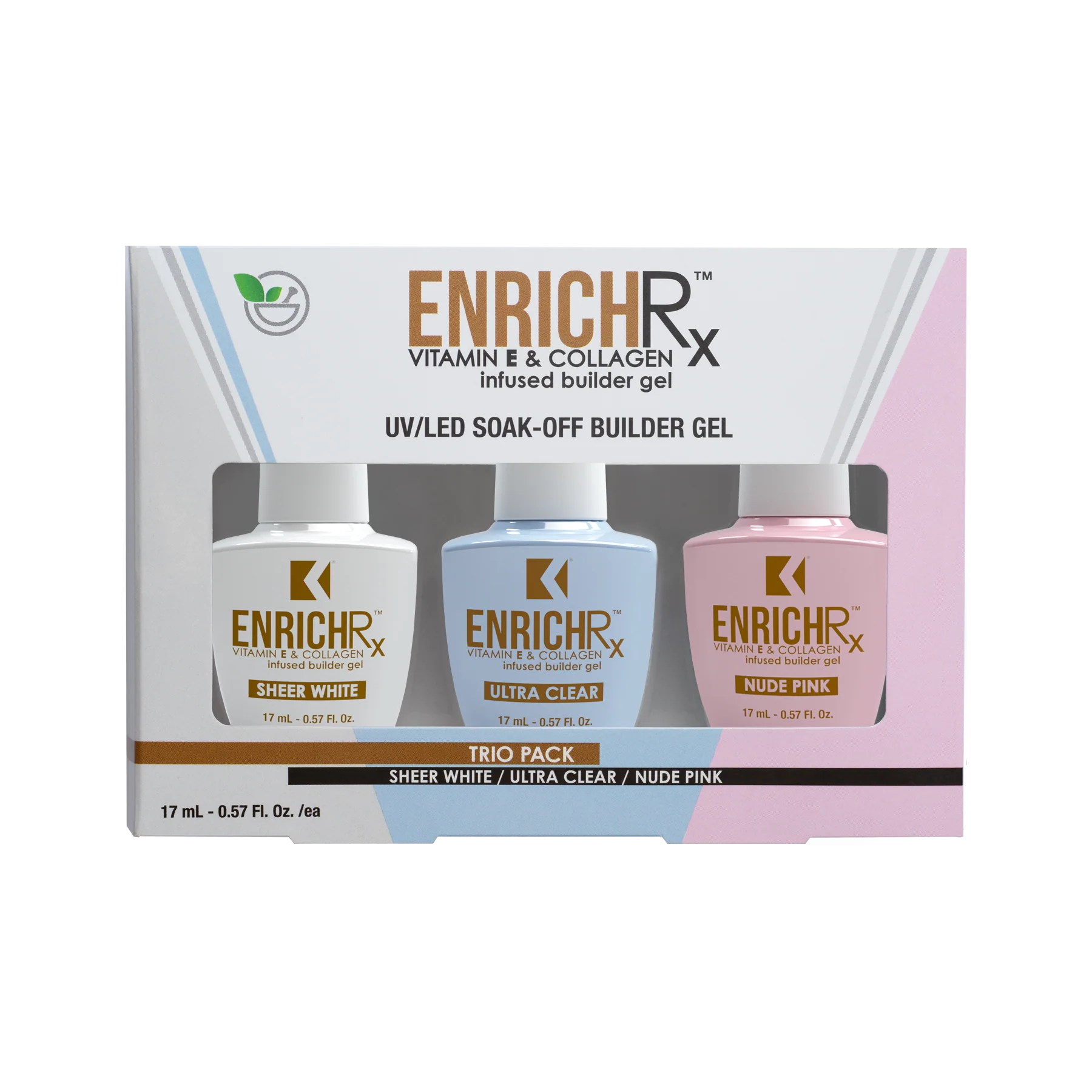 Kupa GelFinity EnrichRx Builder Gel Trio Pack Ultra Clear, Sheer White & Nude Pink - Image 5