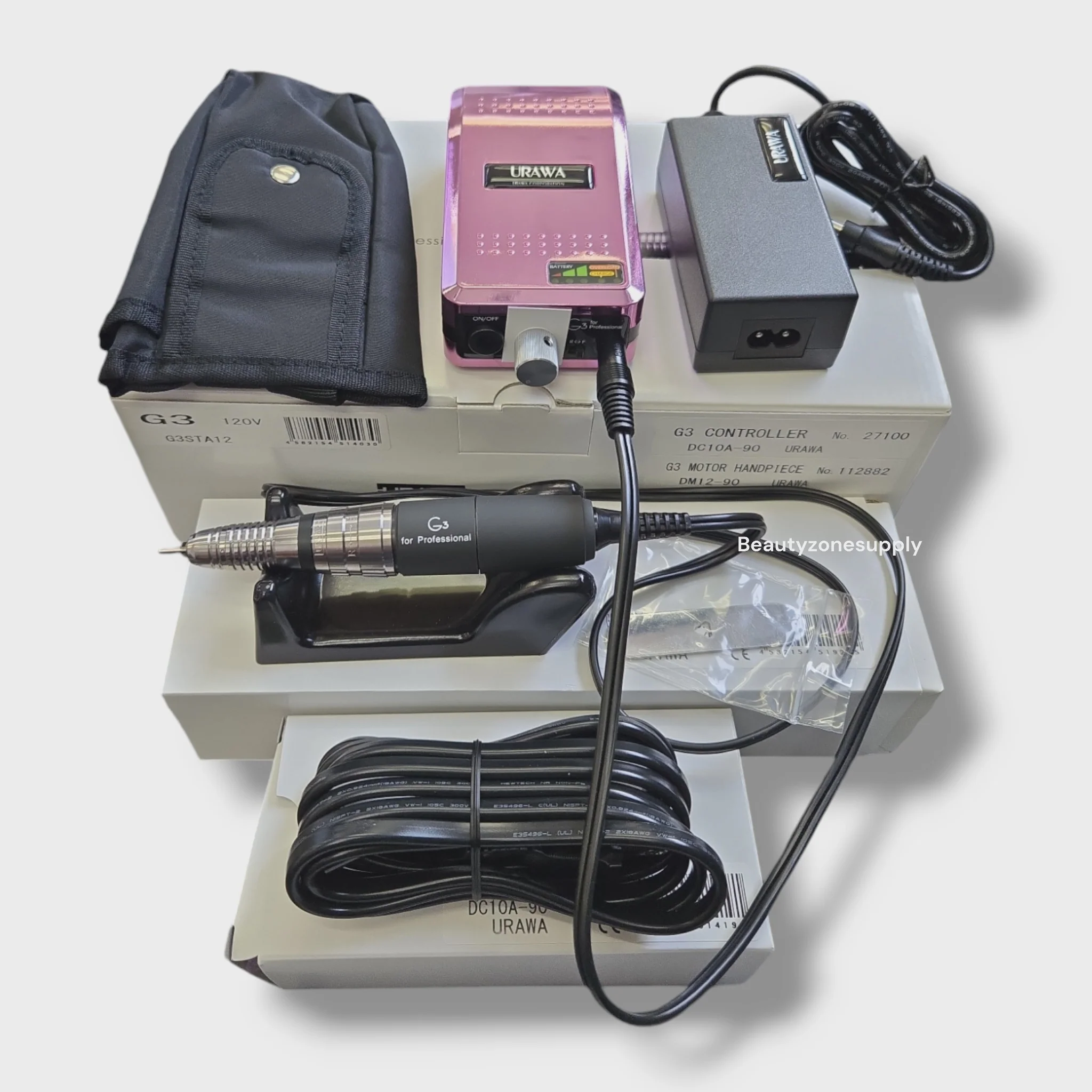 Urawa kupa Professional Portable Nail Drill G3  Metallic Pink - Image 3